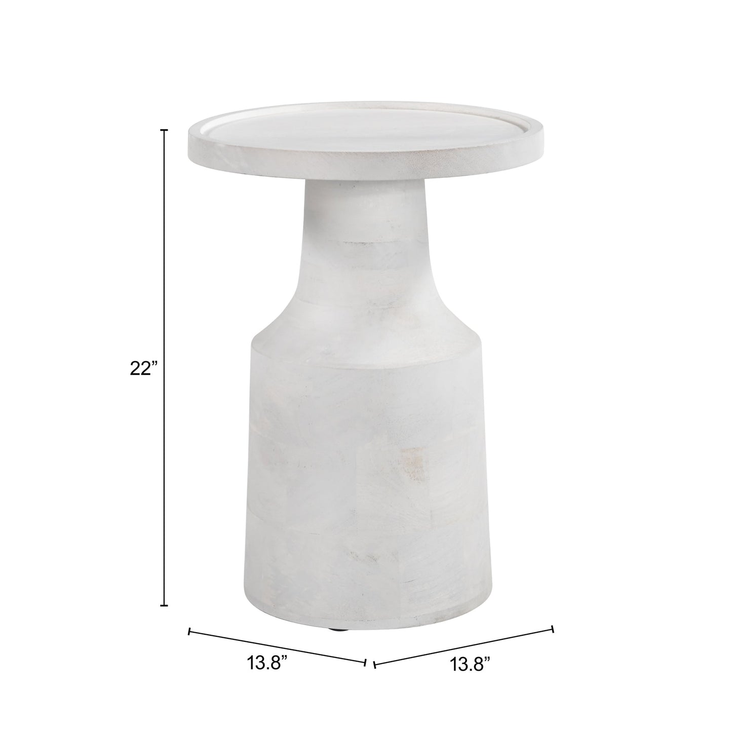 Cala White Side Table - Ornate Home