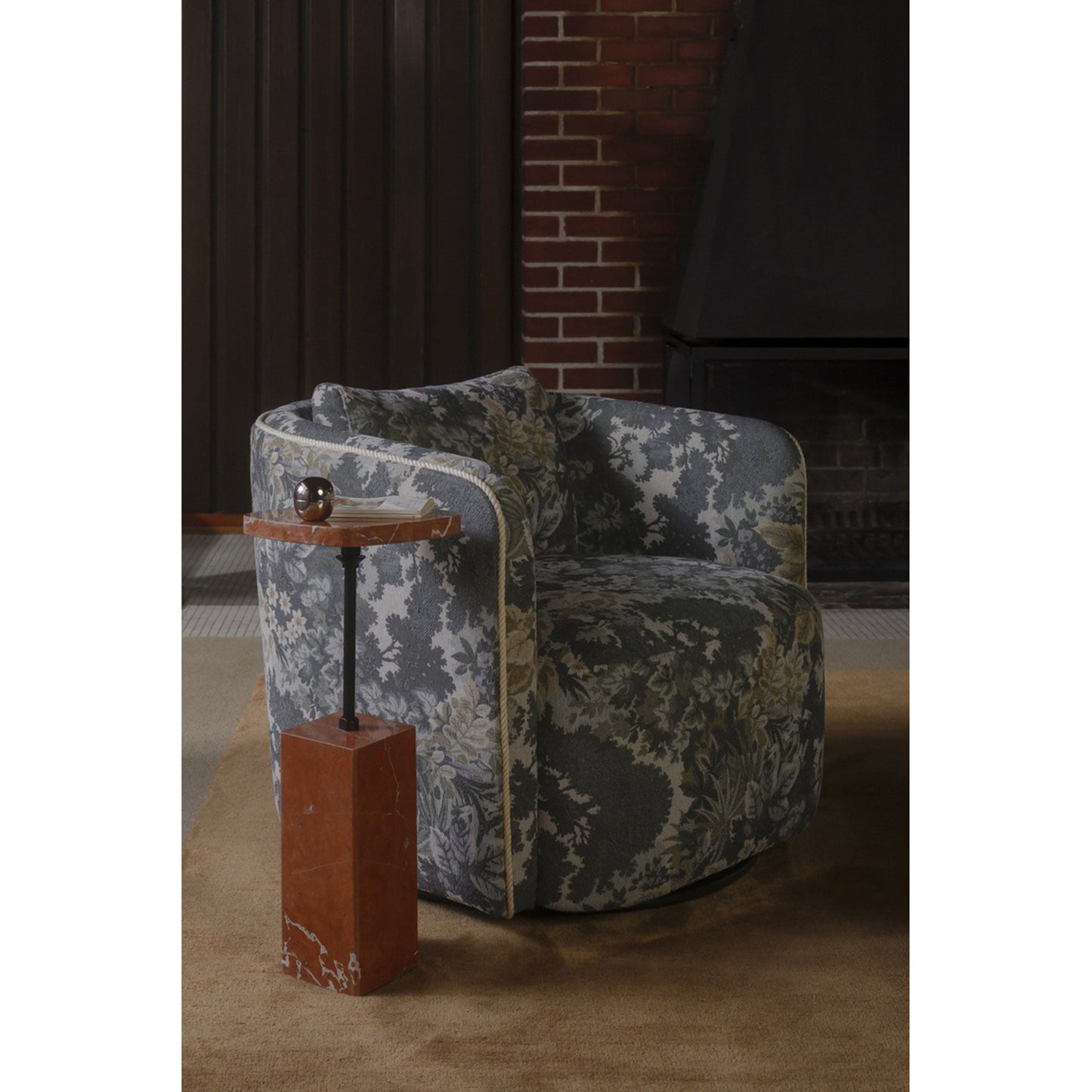 Caro Rosso Alicante Marble Side Table - Ornate Home