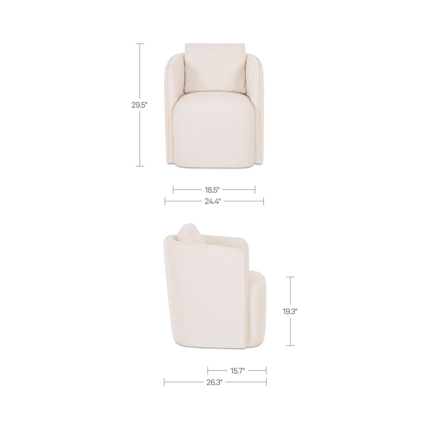 Cecil Warm White Dining Chair - Ornate Home
