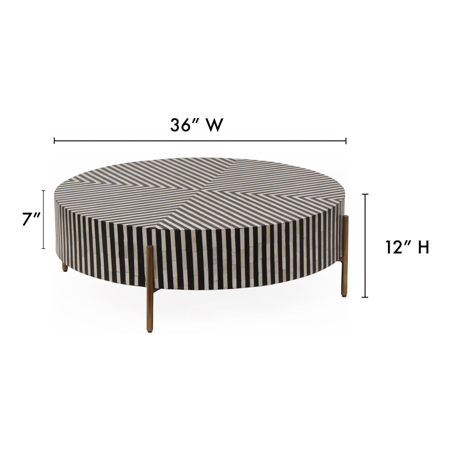 Chameau Black/White Small Coffee Table - Ornate Home