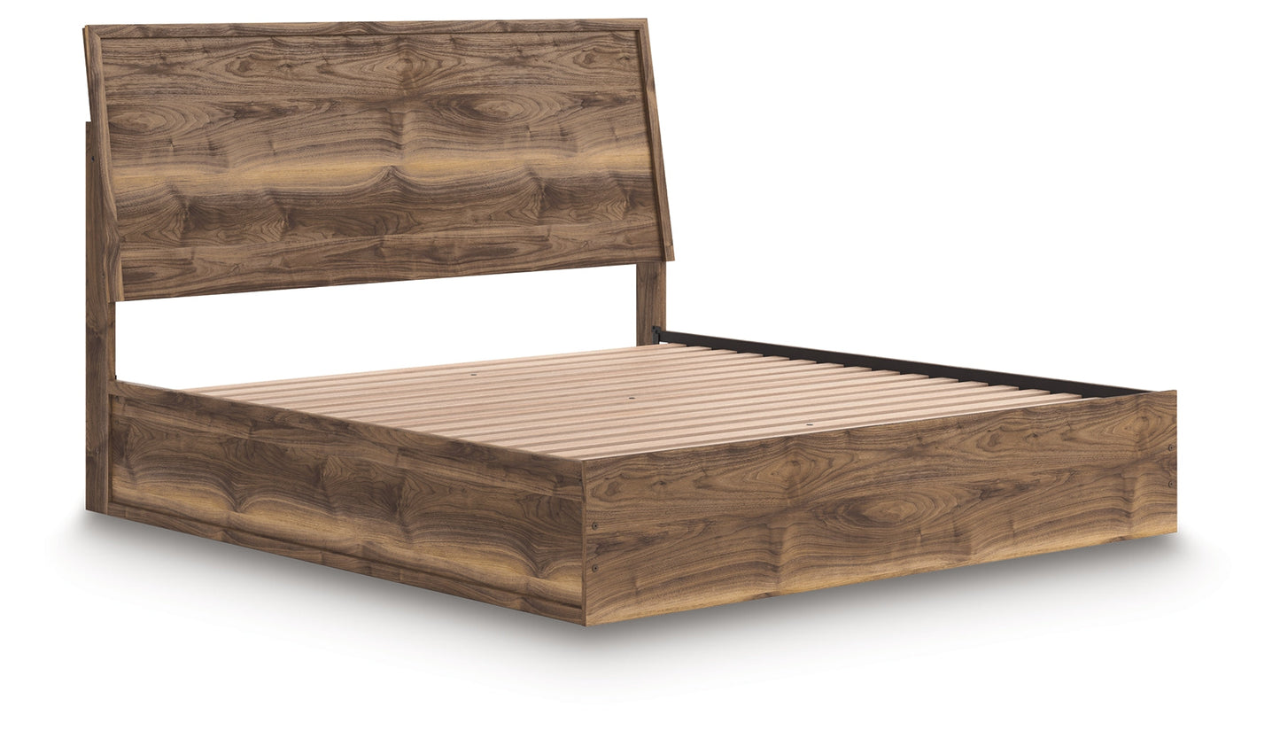 Chirason Brown King Panel Bed- Viva Furn