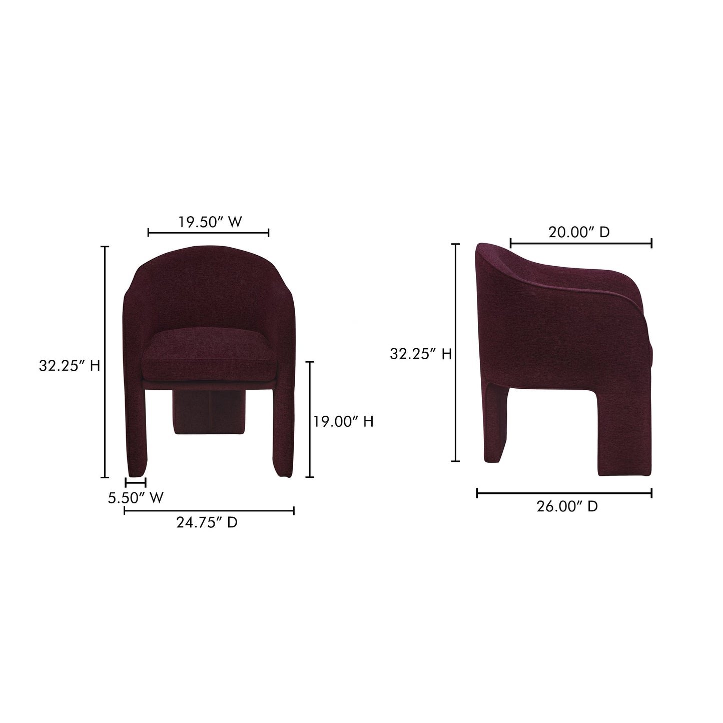 Clara Plum Dining Chair - Ornate Home