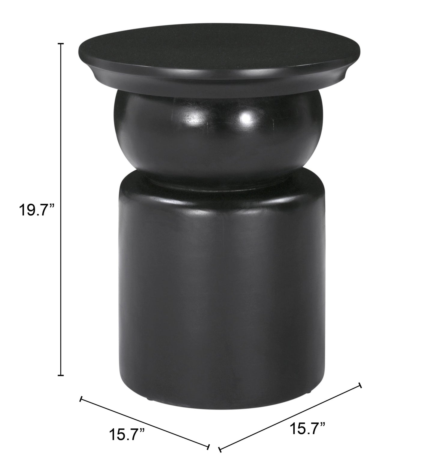 Colombo Black Side Table - Ornate Home