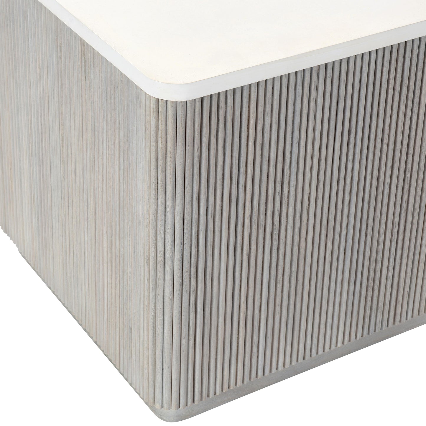 Colonnade Faux Stone/Gmelina Side Table - Ornate Home