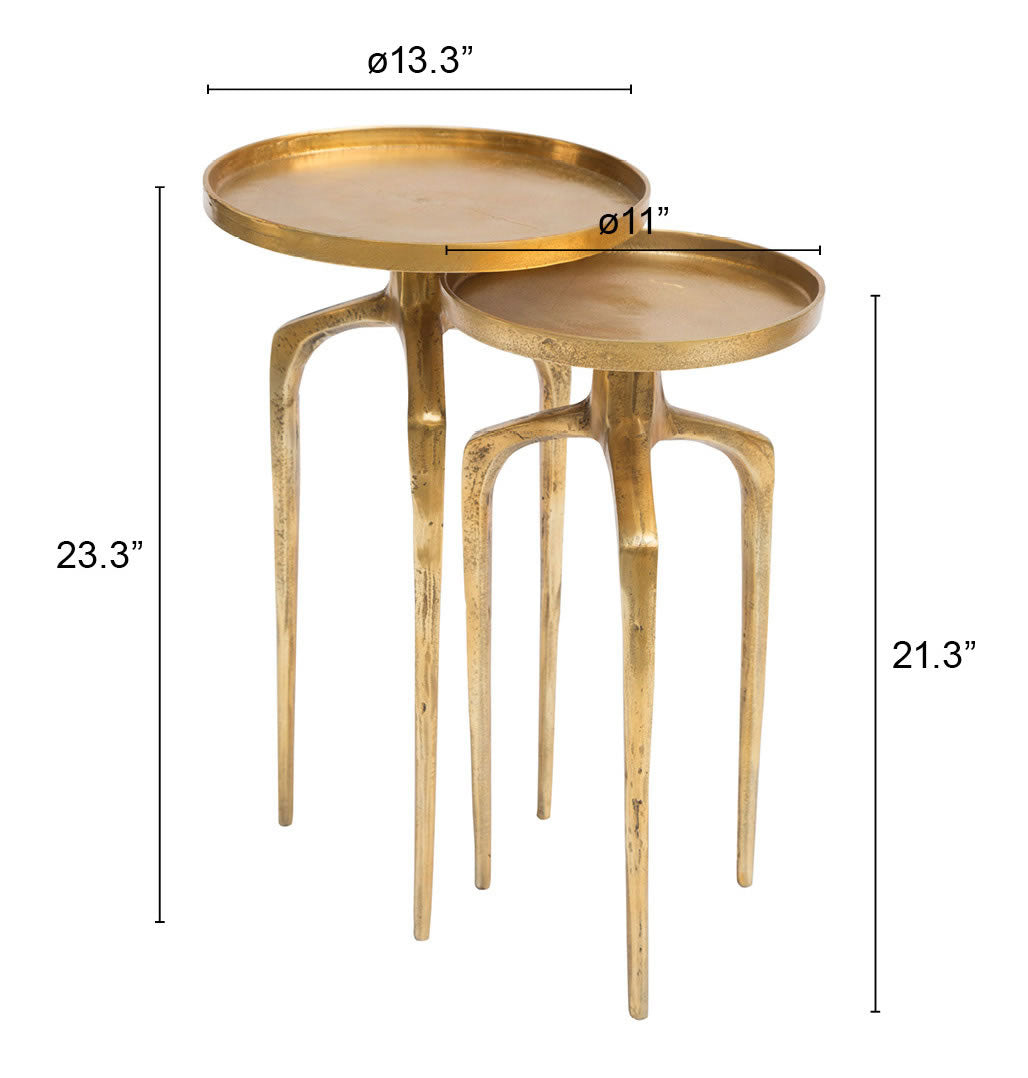 Como Antique Gold Accent Table Set (2-Piece) - Ornate Home