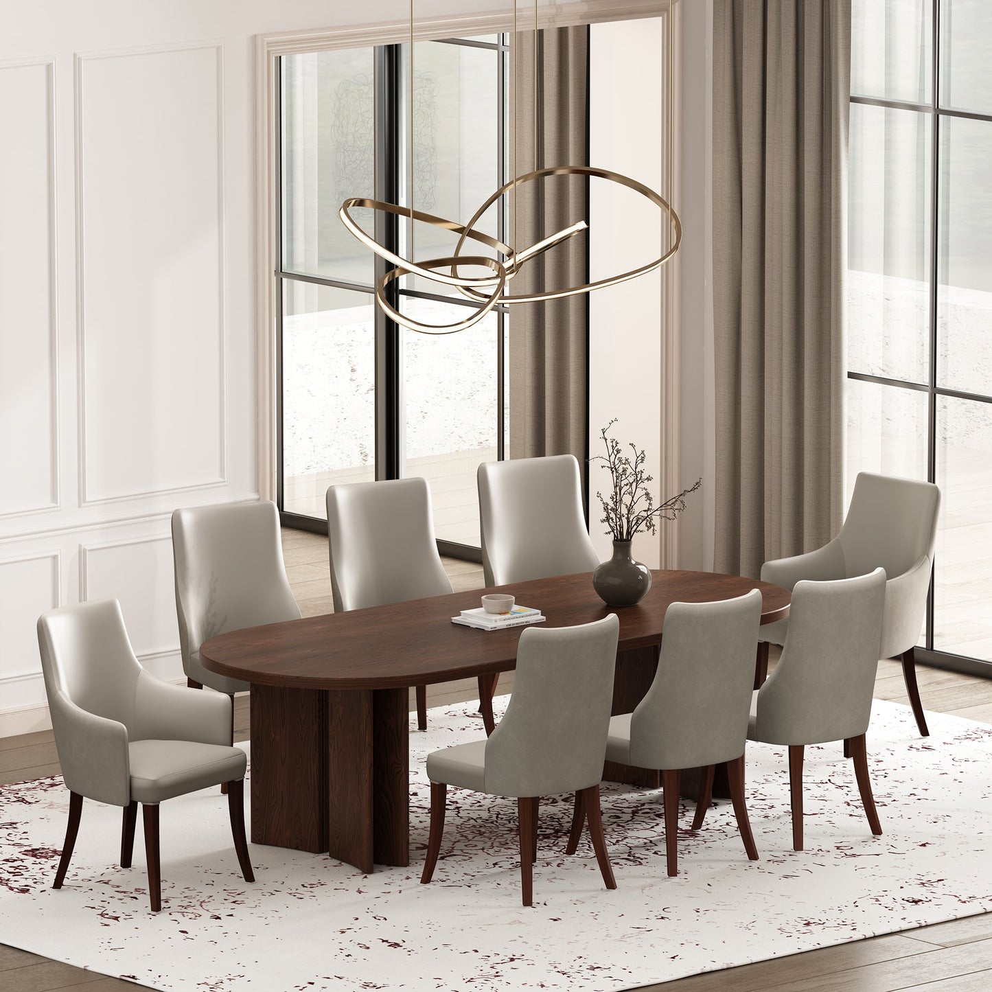 Connie Dining Chair in Light Grey (set of 2) - Ornate Home