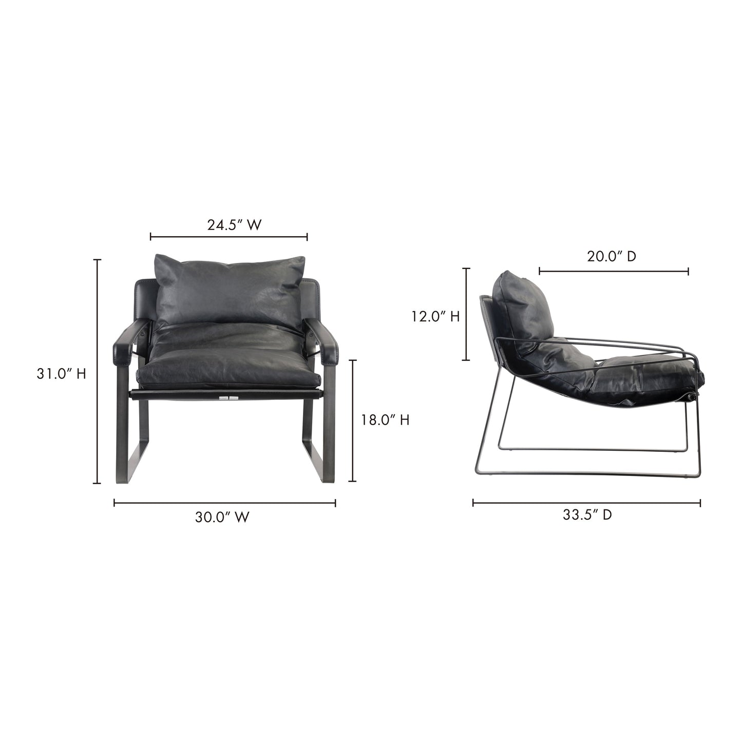 Connor Black Club Chair - Ornate Home