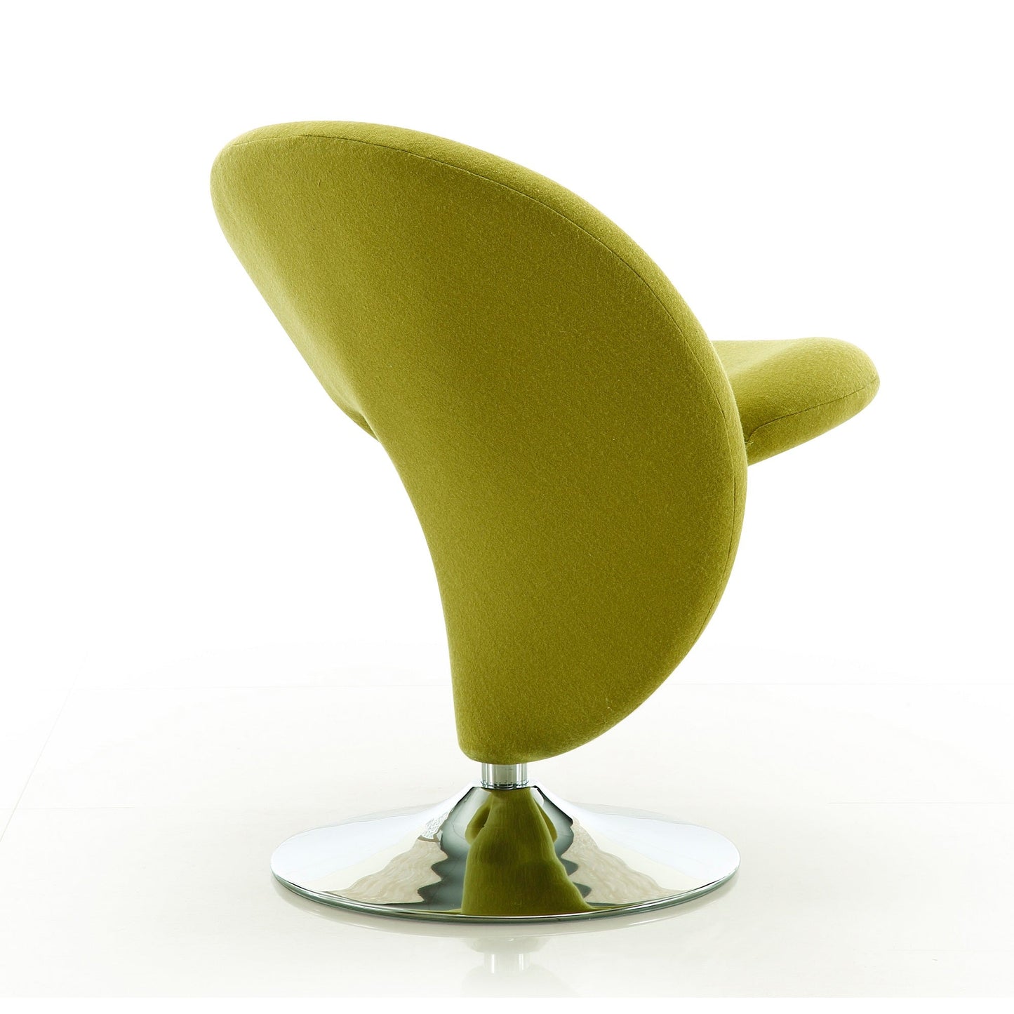 Curl Swivel Accent Chair in Green and Polished Chrome (set of 2) - Ornate Home