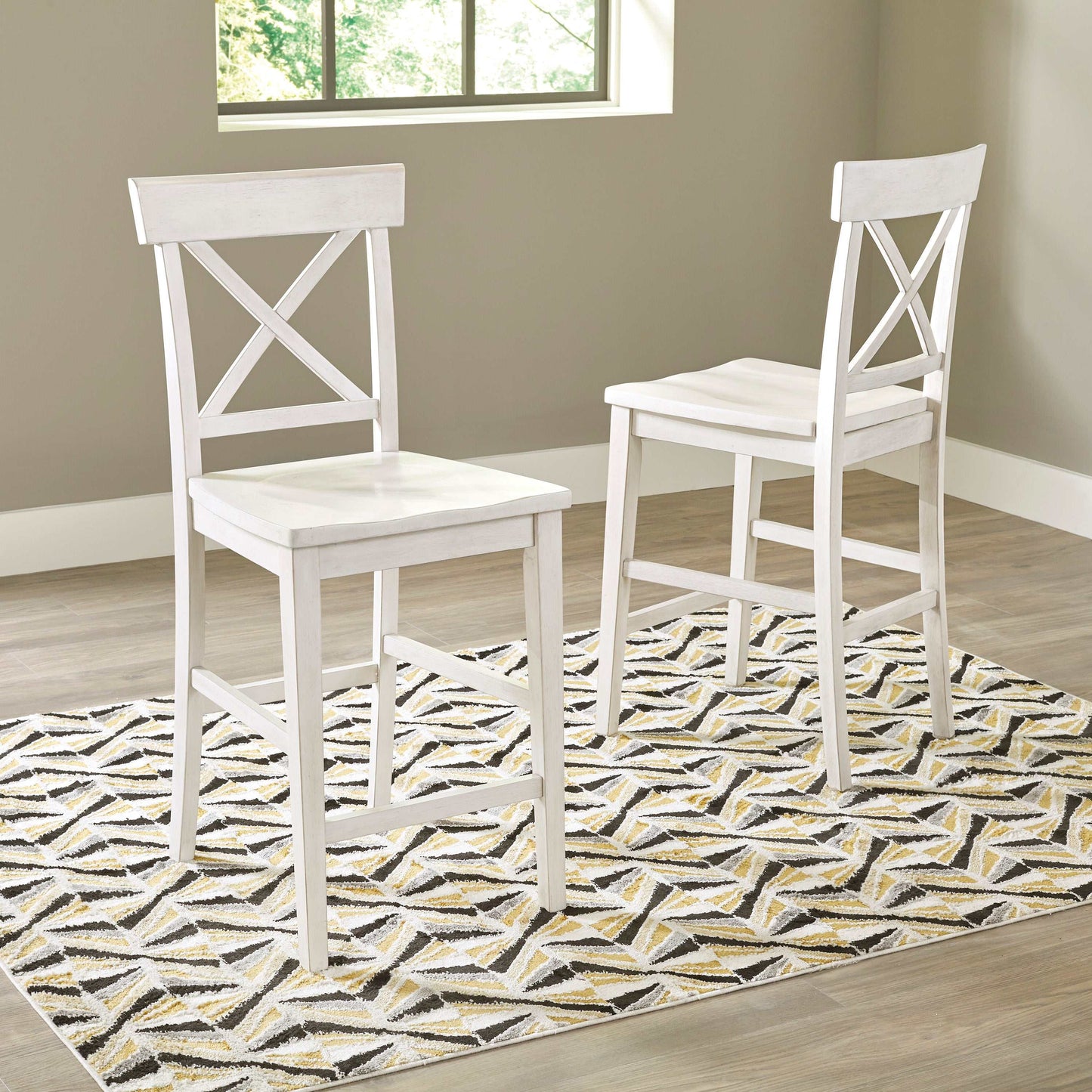Stuven White Counter Height Dining Set w/ Chairs