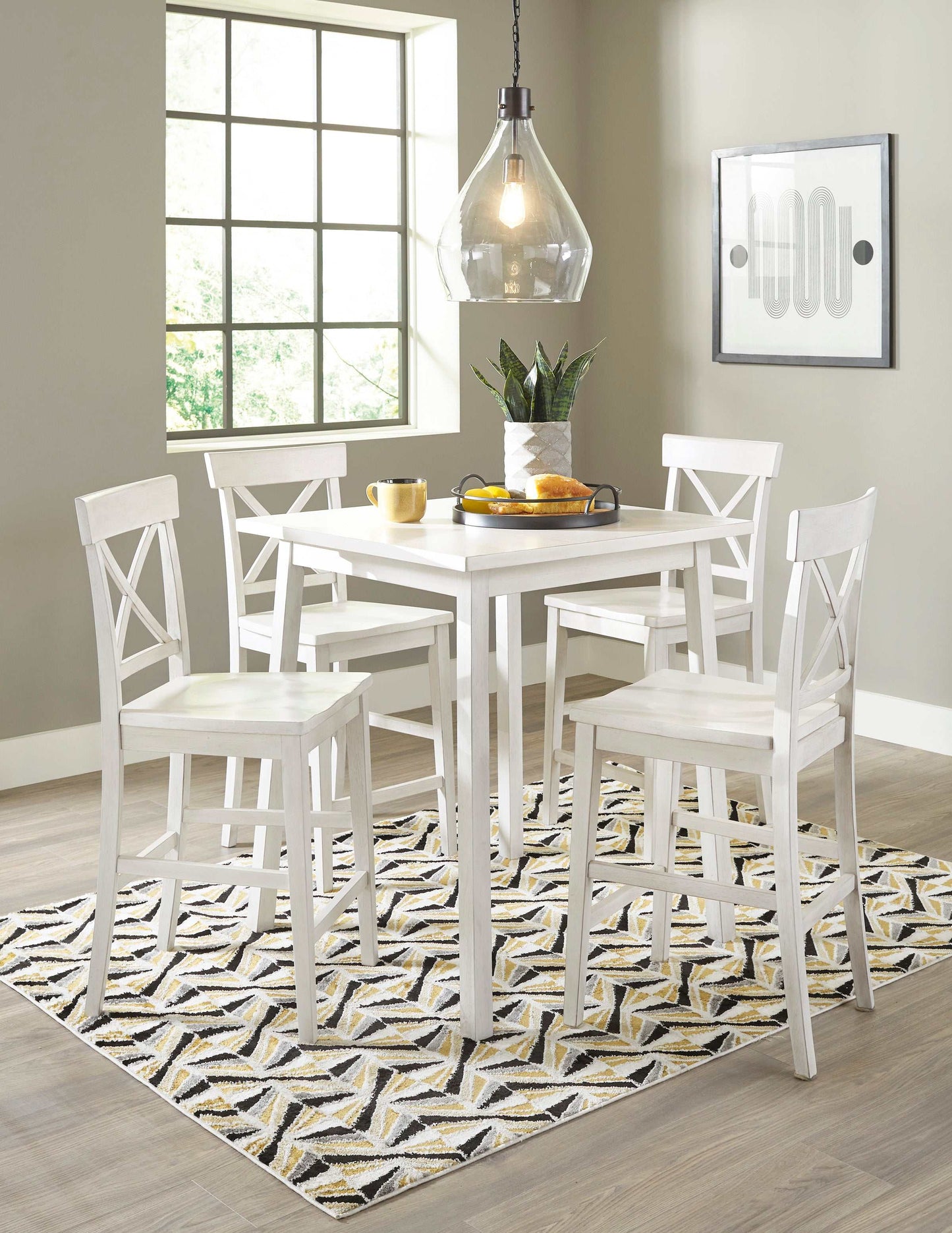 Stuven White Counter Height Bar Chair (Set of 2)