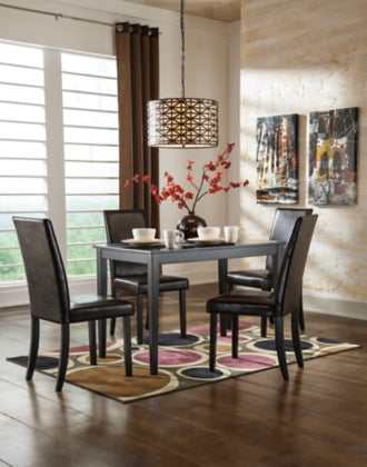 Kimonte Faux Leather Dining Room Set / 5pc
