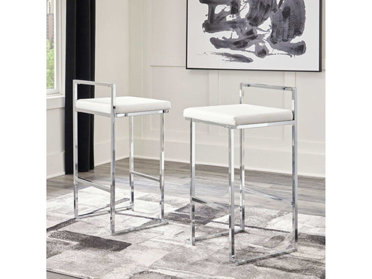 Madanere White Bar Height Bar Stool (Set of 2)