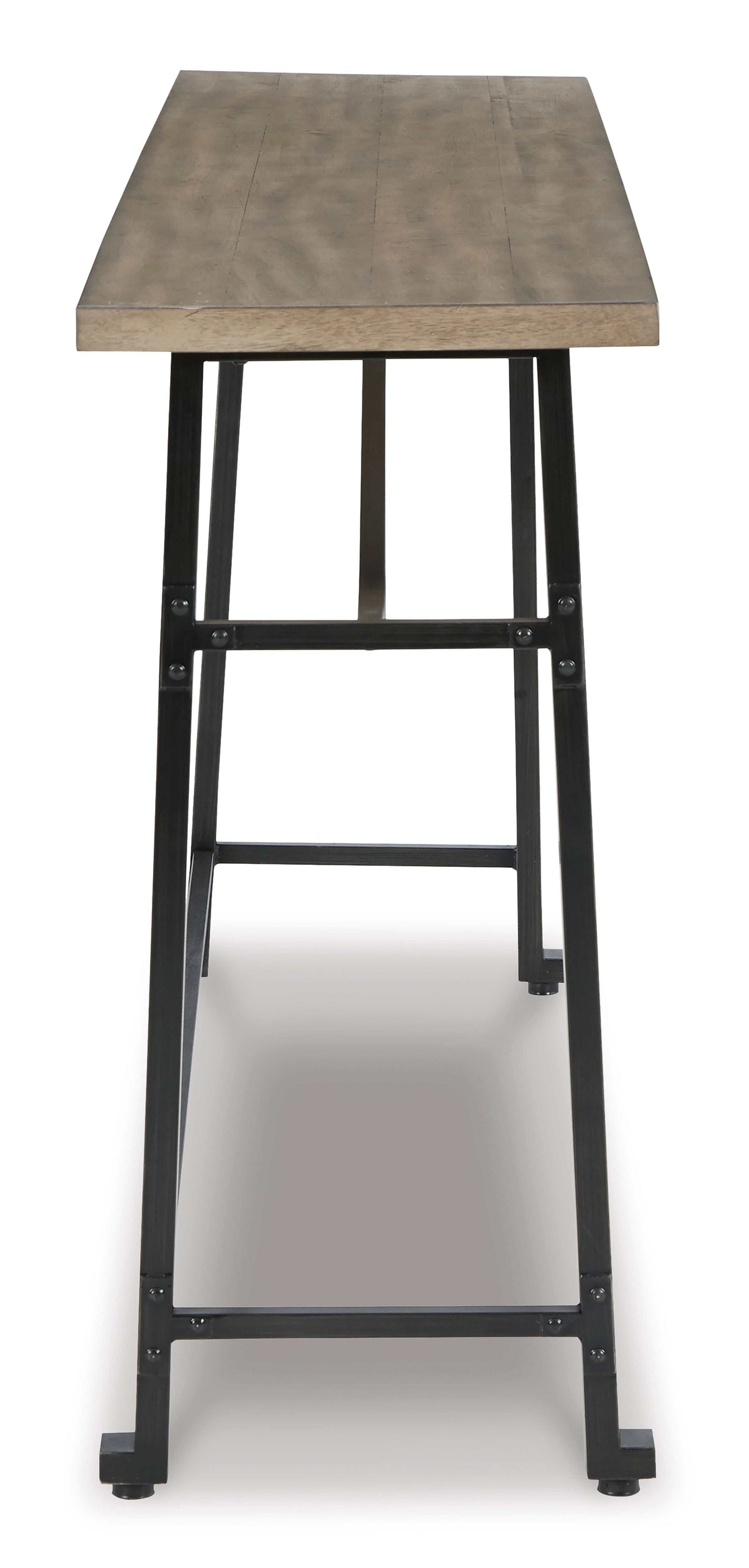 Lesterton Light Brown & Black Long Counter Table