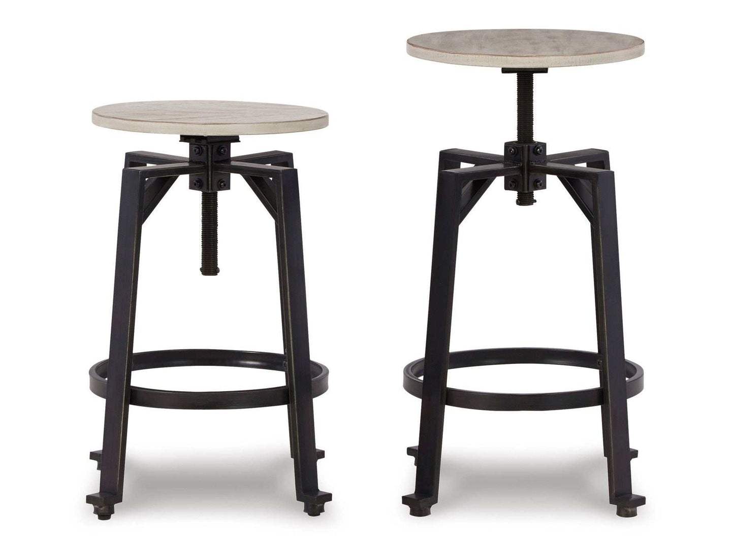 Karisslyn Whitewash/Black Counter Height Stool (Set of 2)