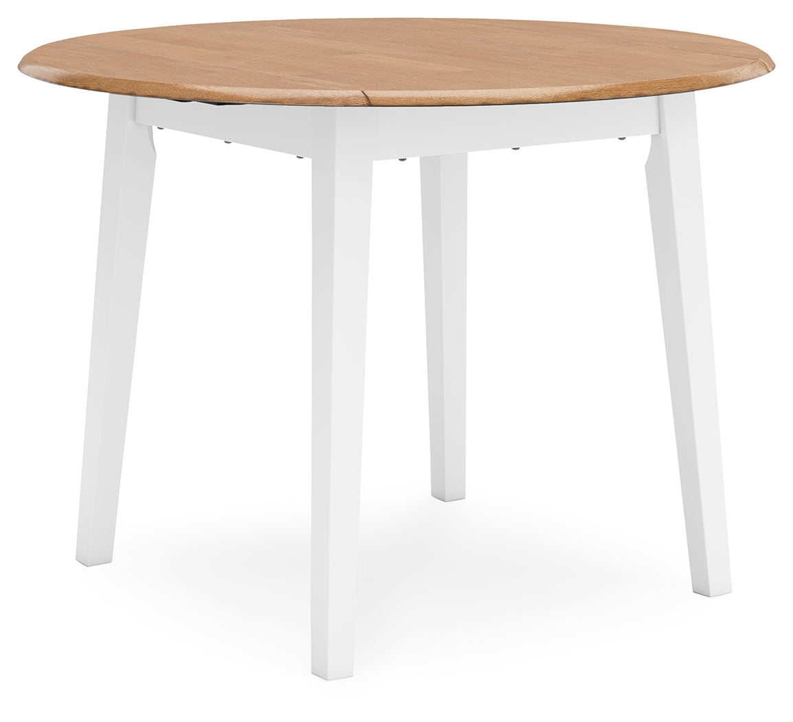 Gesthaven Natural/White Dining Table and 4 Chairs