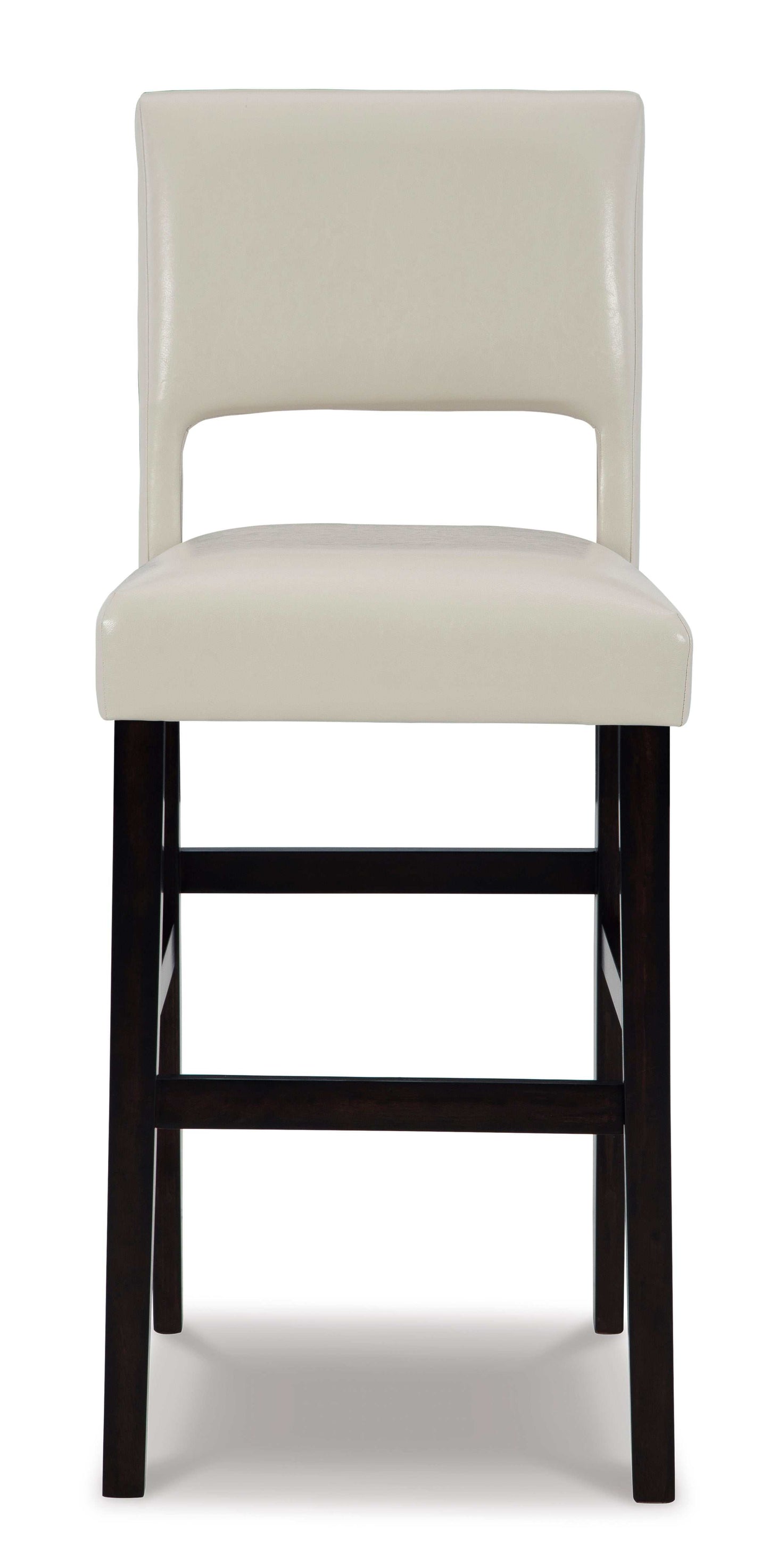 Leektree Ivory/Brown Bar Height Bar Chair (Set of 2)