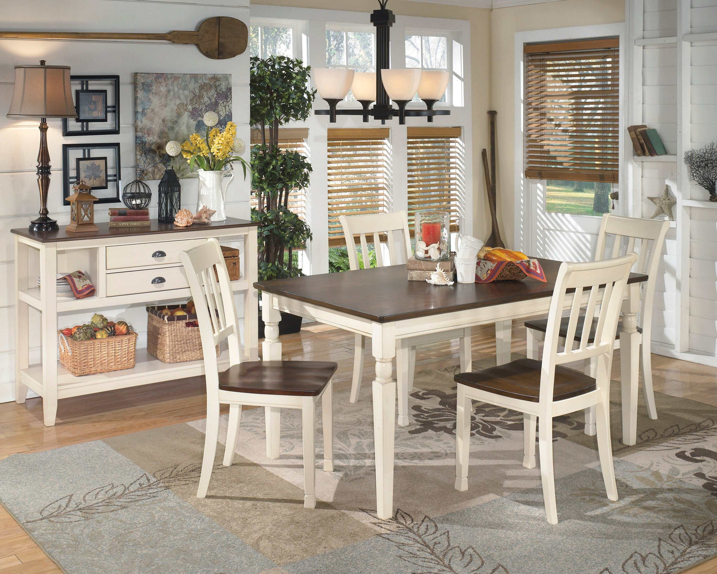 Whitesburg Brown/Cottage White Dining Room Set / 5pc