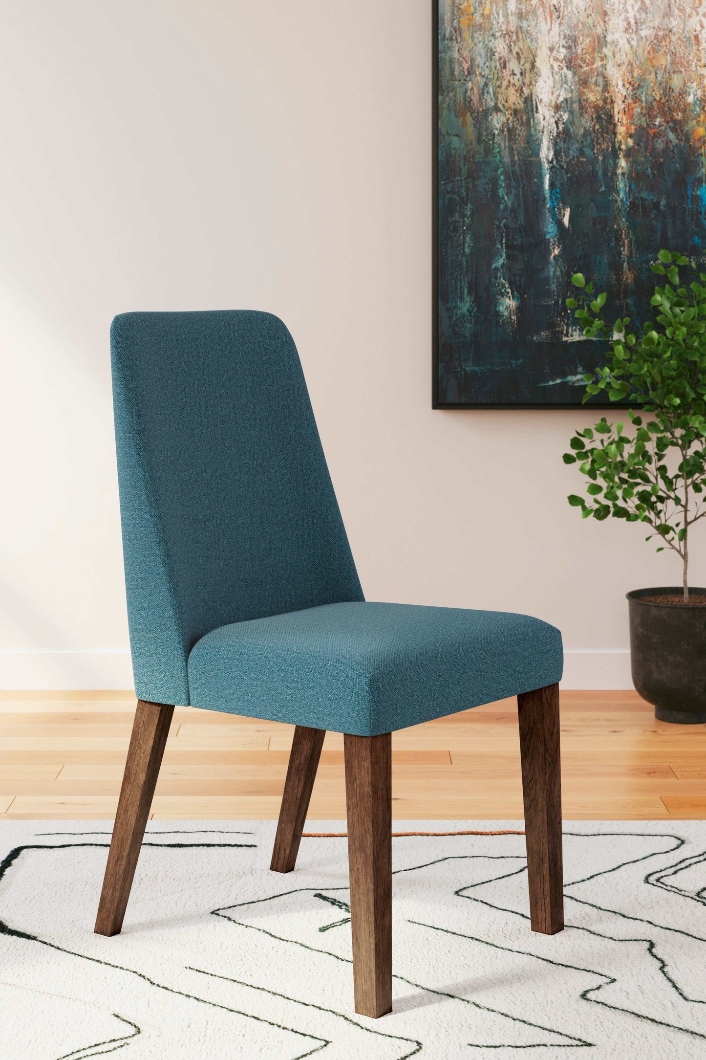 Lyncott Blue & Brown Dining Chair (Set of 2)
