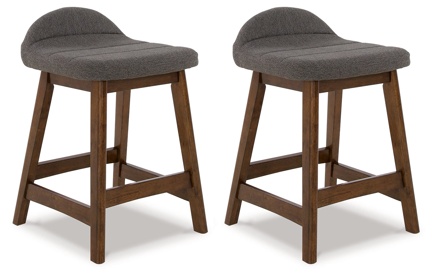 Lyncott Charcoal/Brown Counter Height Bar Stool (Set of 2)