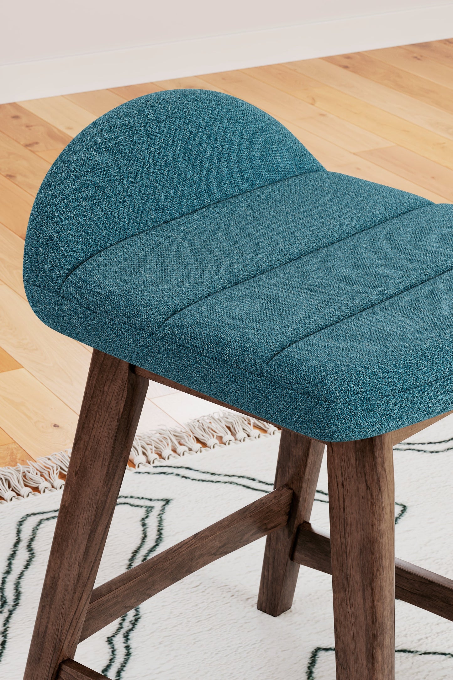 Lyncott Blue/Brown Counter Height Bar Stool