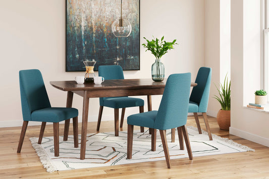 Lyncott Blue & Brown Dining Room Set / 5pc