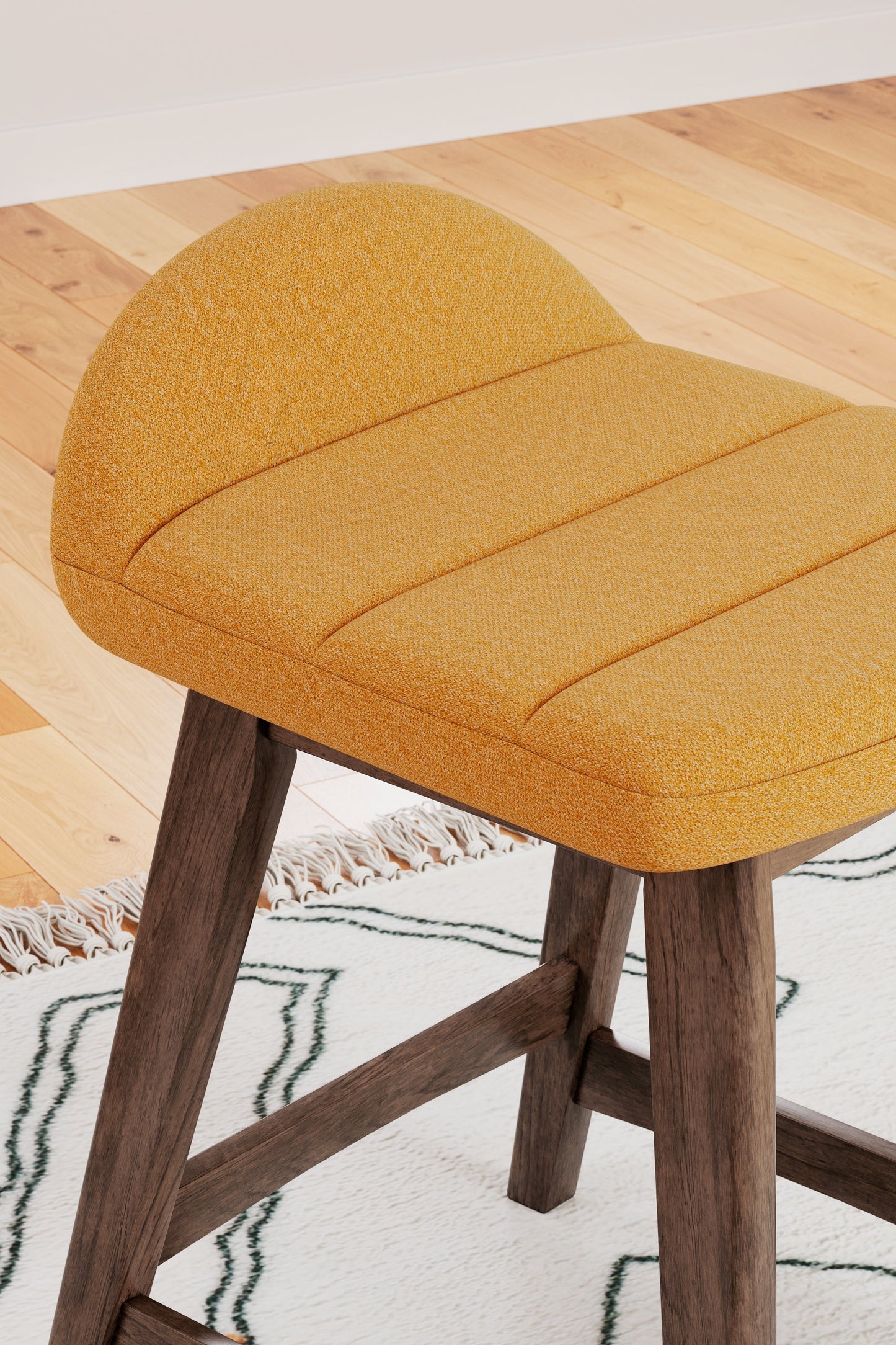 Lyncott Mustard/Brown Counter Height Bar Stool