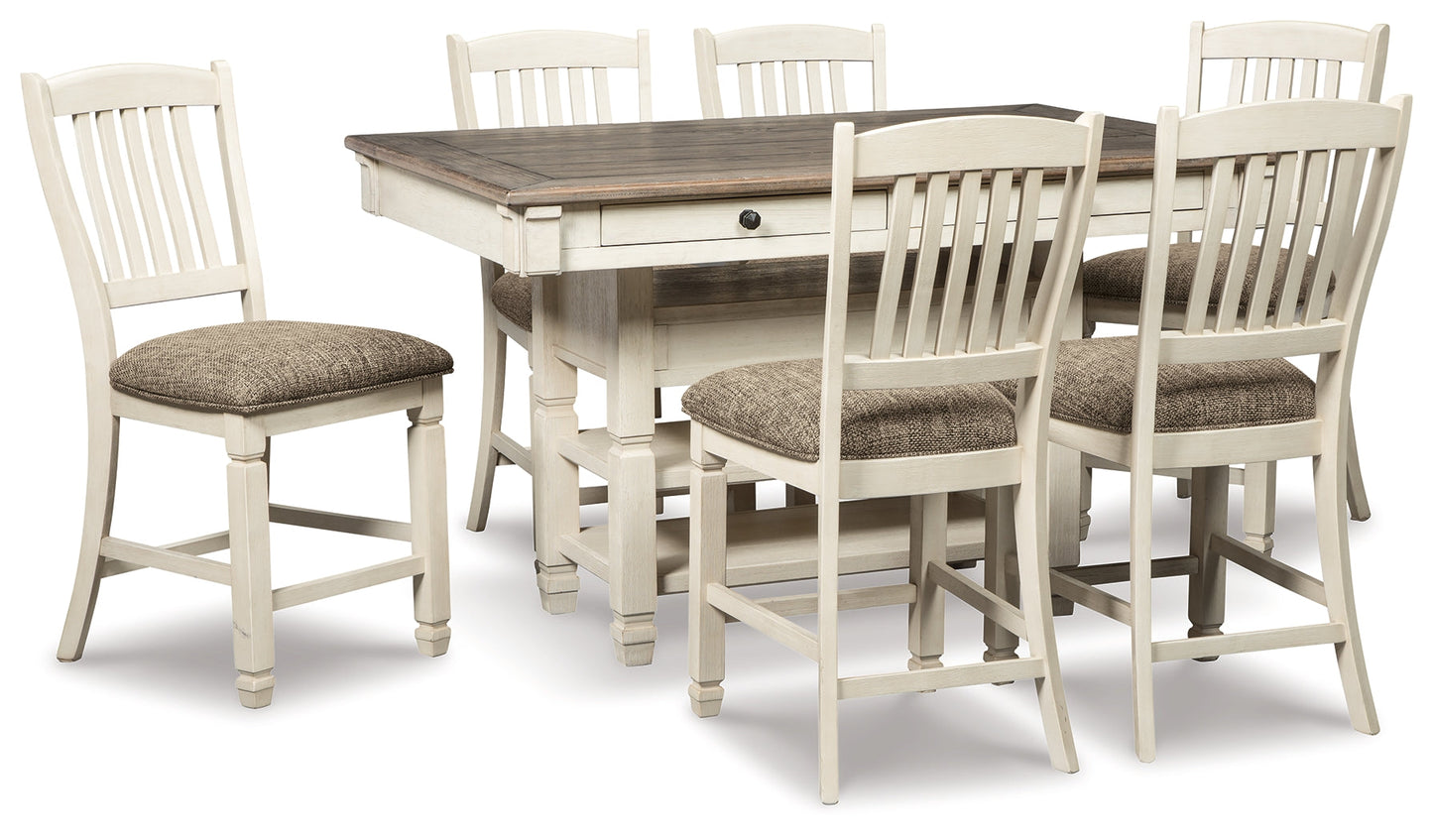 Bolanburg Two-tone Counter Height Dining Table and 6 Barstools with Server