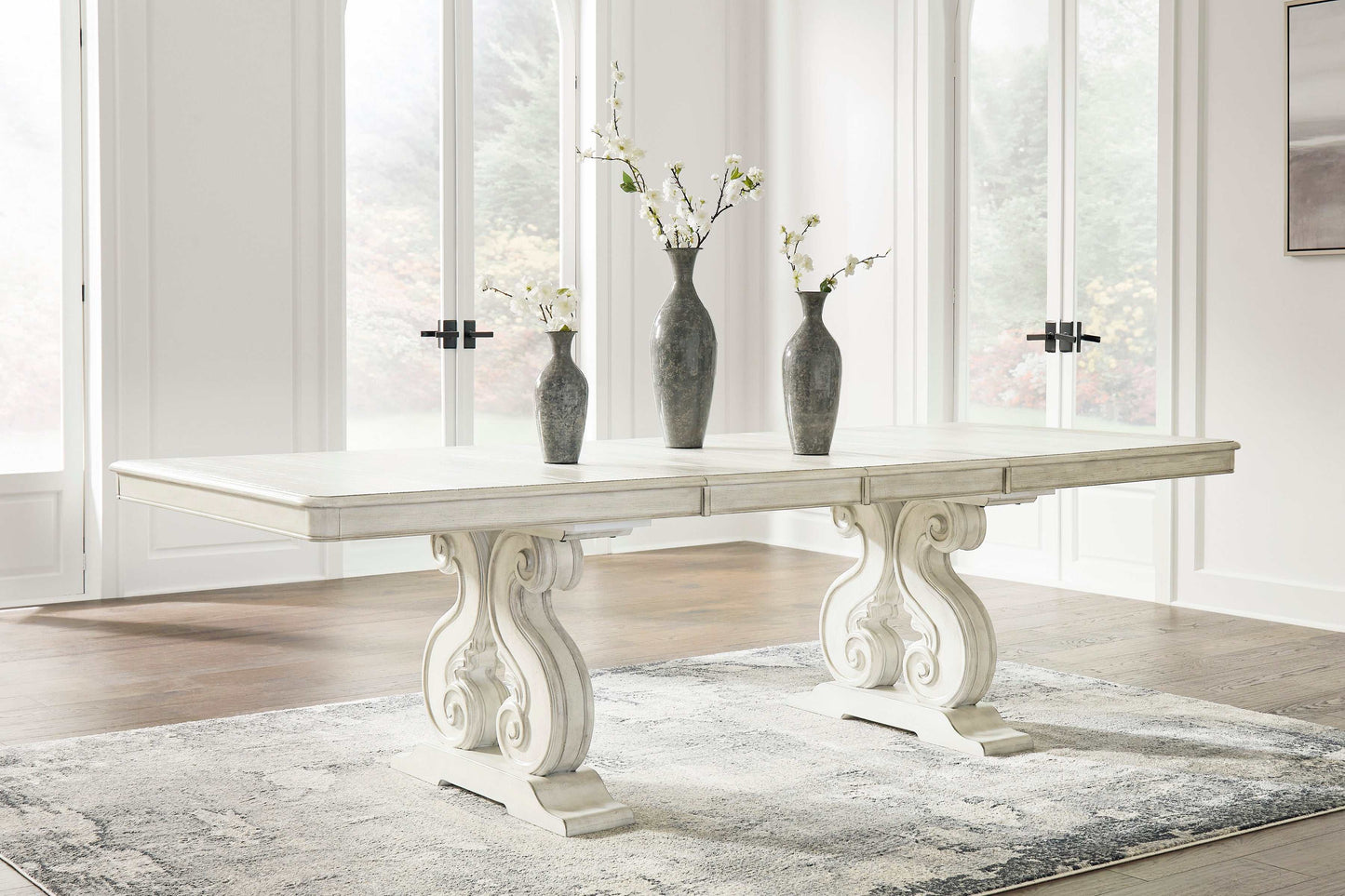Arlendyne Antique White Dining Room Set / 9pc