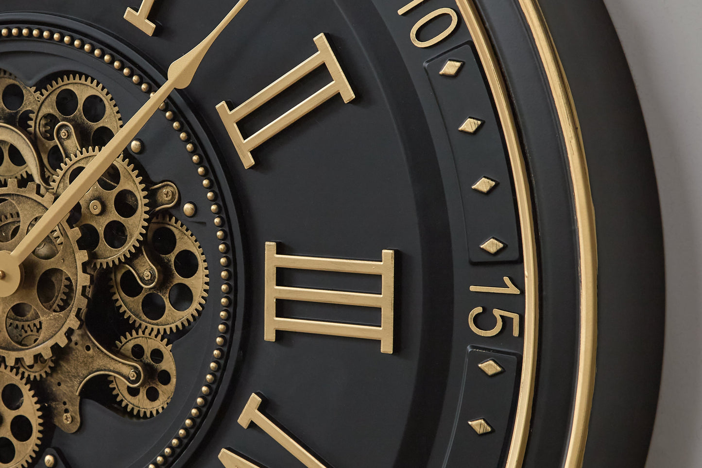 Dairton Black/Gold Finish Wall Clock- Viva Furn
