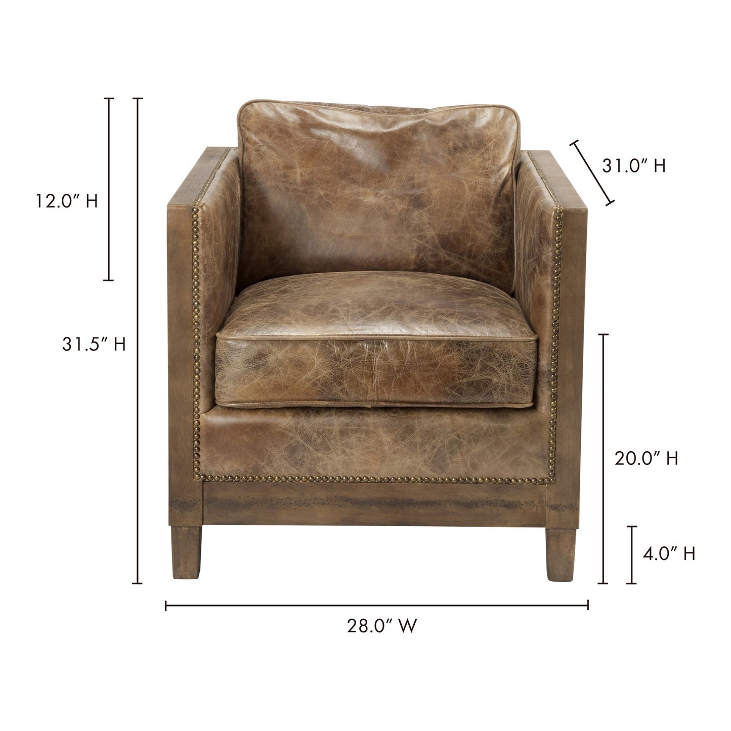 Darlington Brown Club Chair - Ornate Home