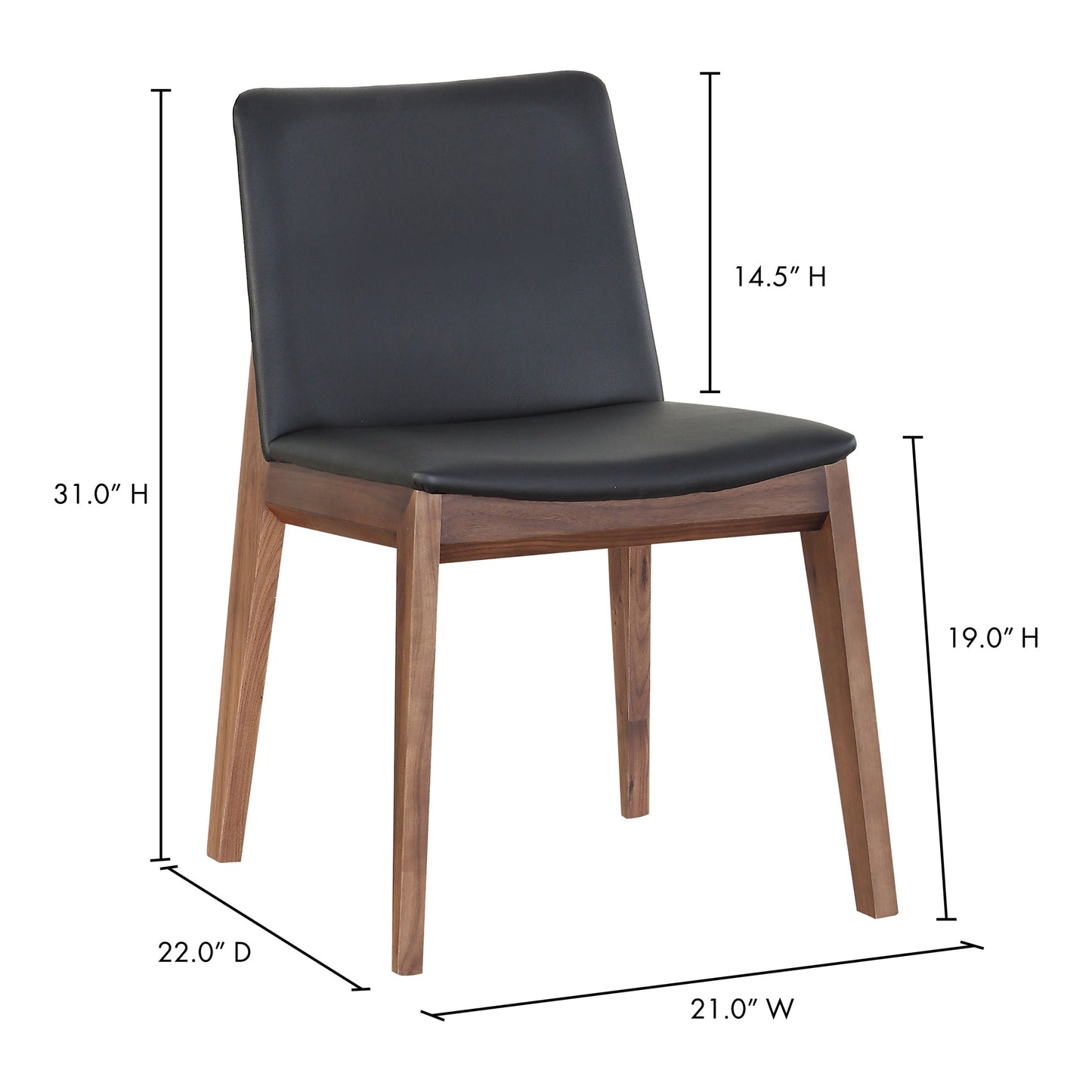 Deco Ebony Dining Chair (Set of 2) - Ornate Home