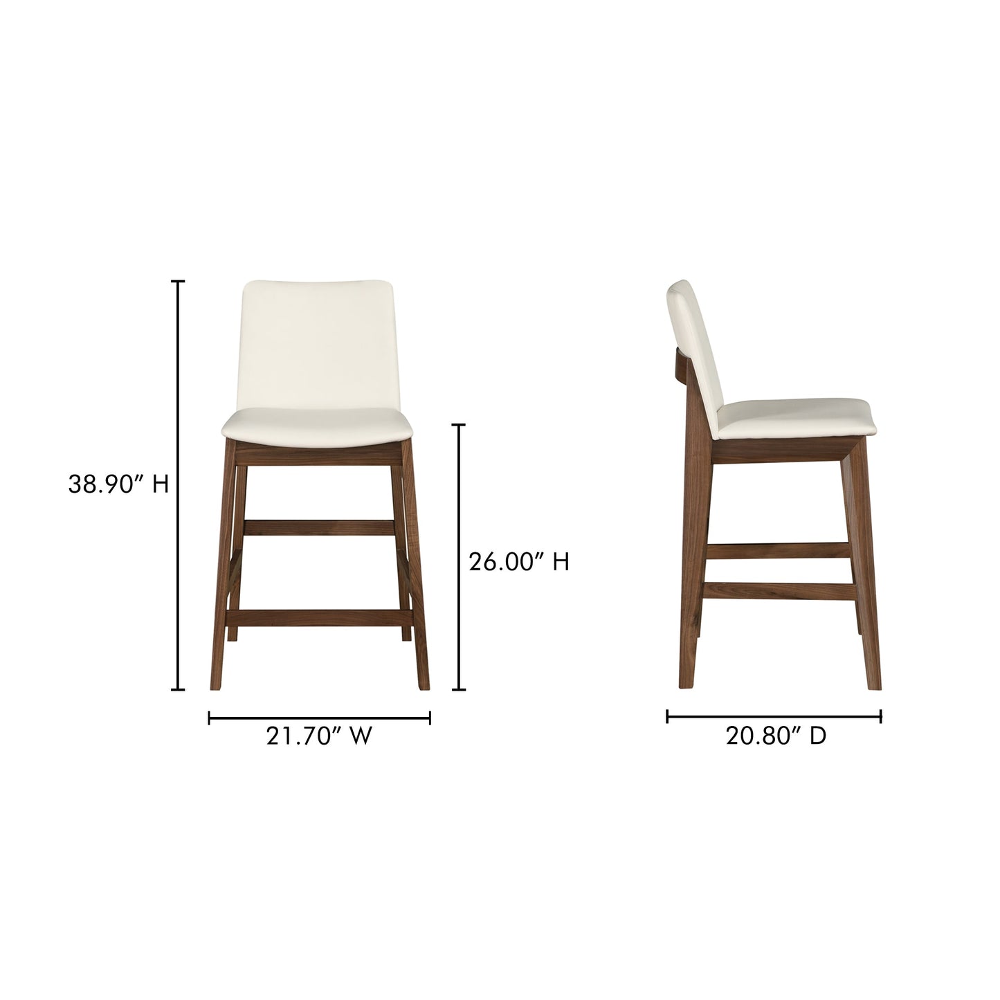 Deco White Counter Stool - Ornate Home