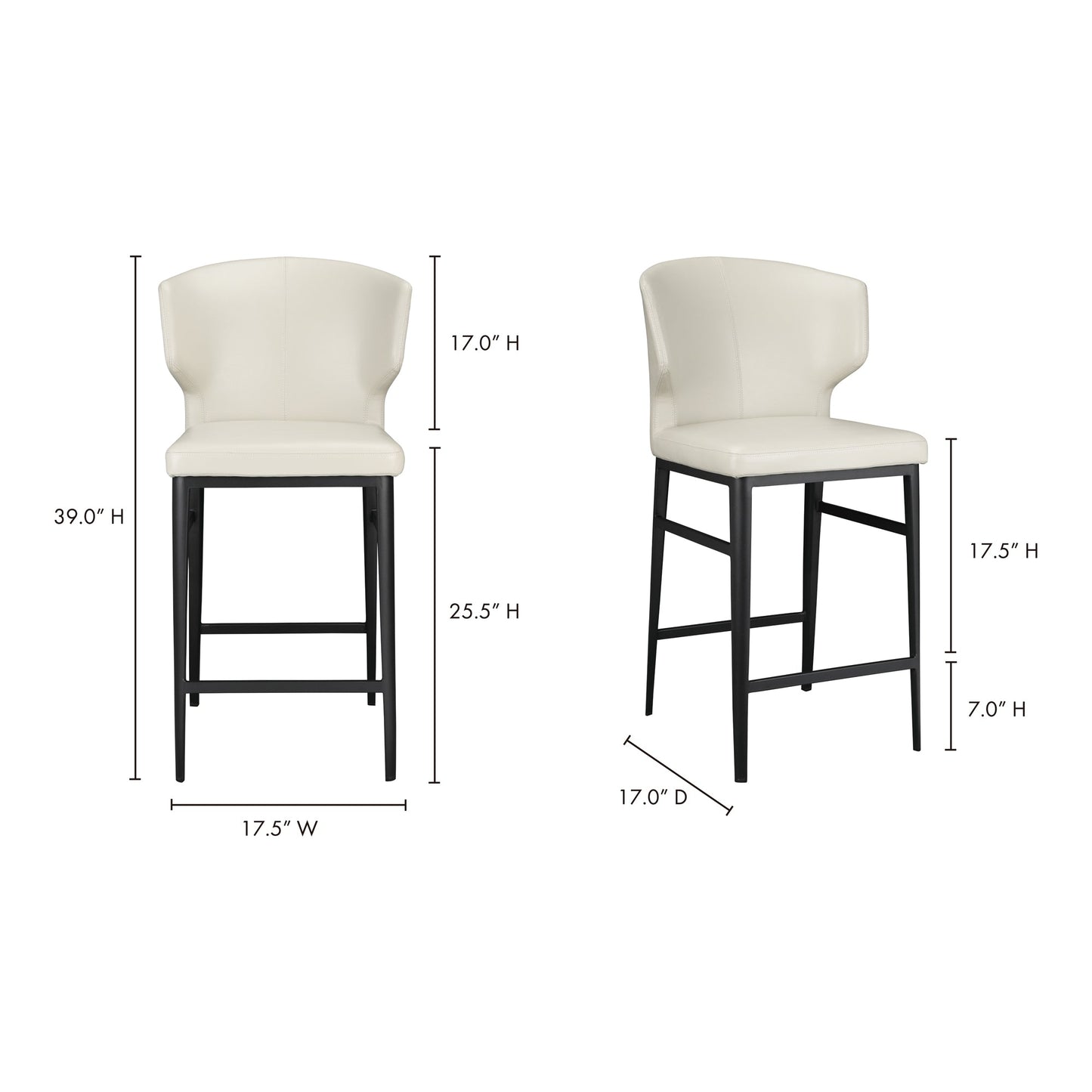 Delaney Beige Counter Stool - Ornate Home