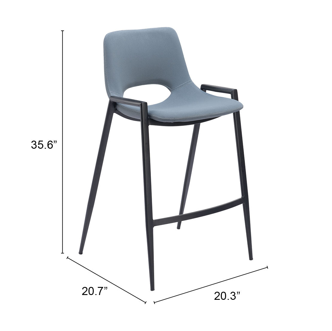 Desi Azure Gray Counter Stool (Set of 2) - Ornate Home
