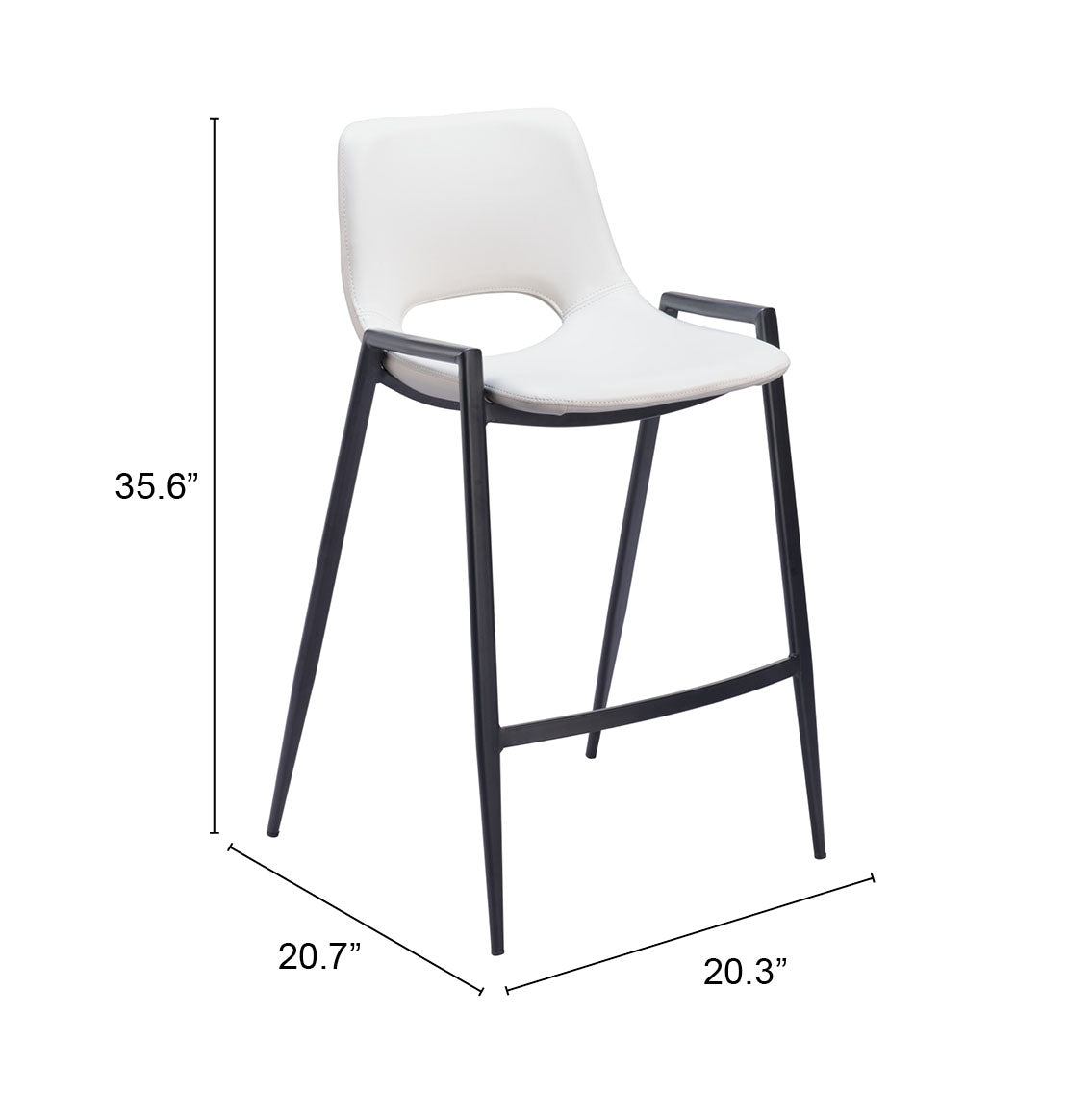 Desi White Counter Stool (Set of 2) - Ornate Home