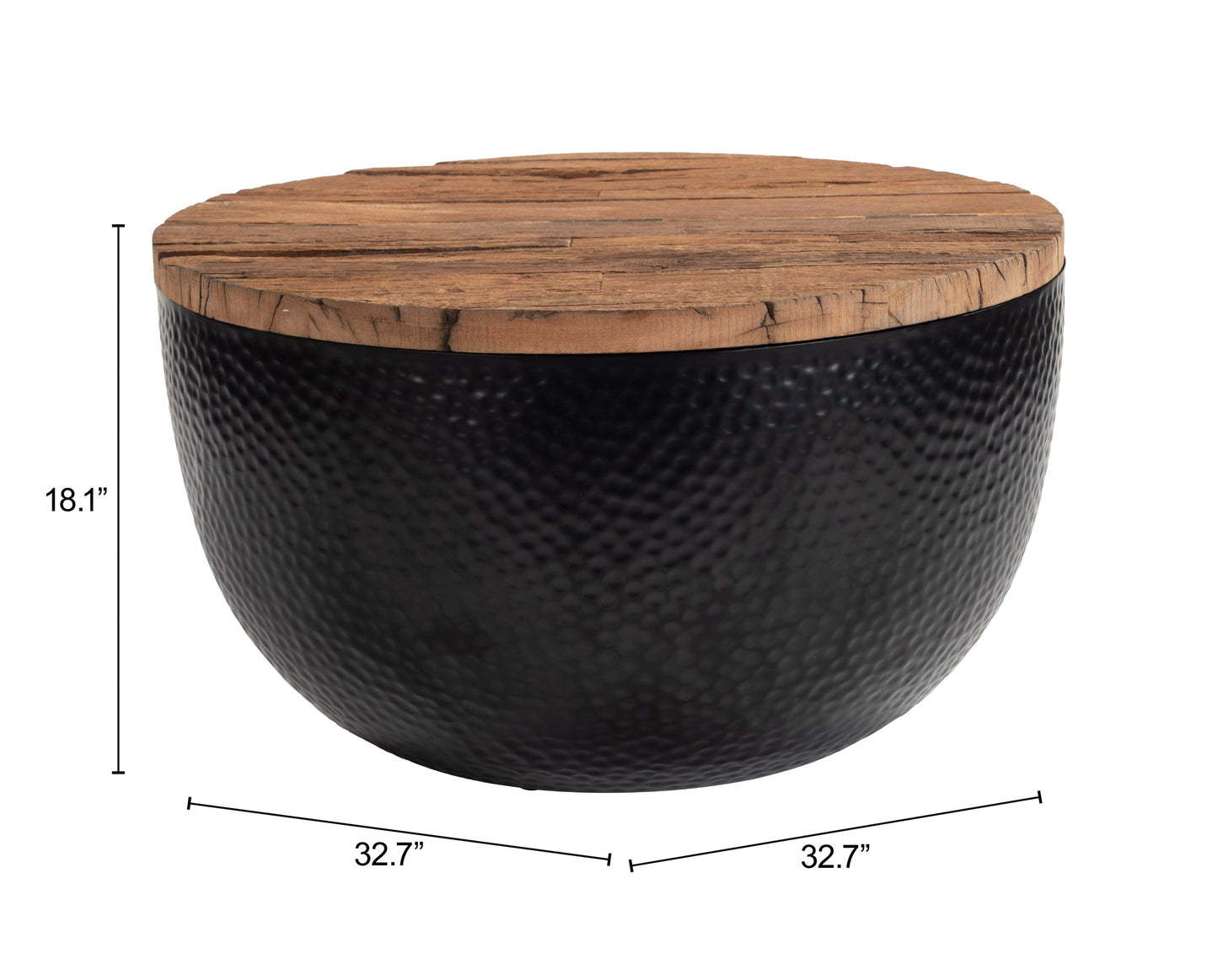 Duskan Natural & Black Storage Coffee Table - Ornate Home
