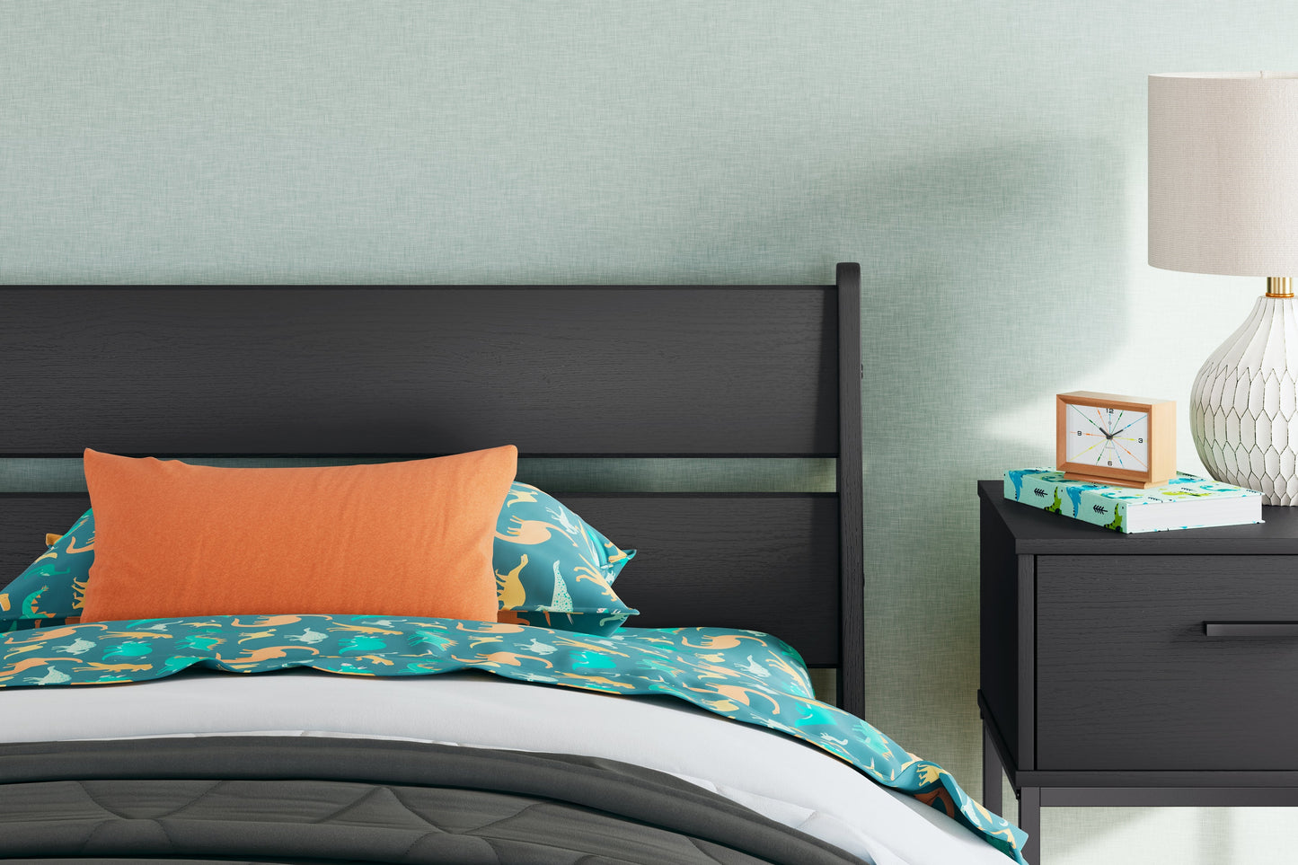 Socalle Black Twin Panel Platform Youth Bed