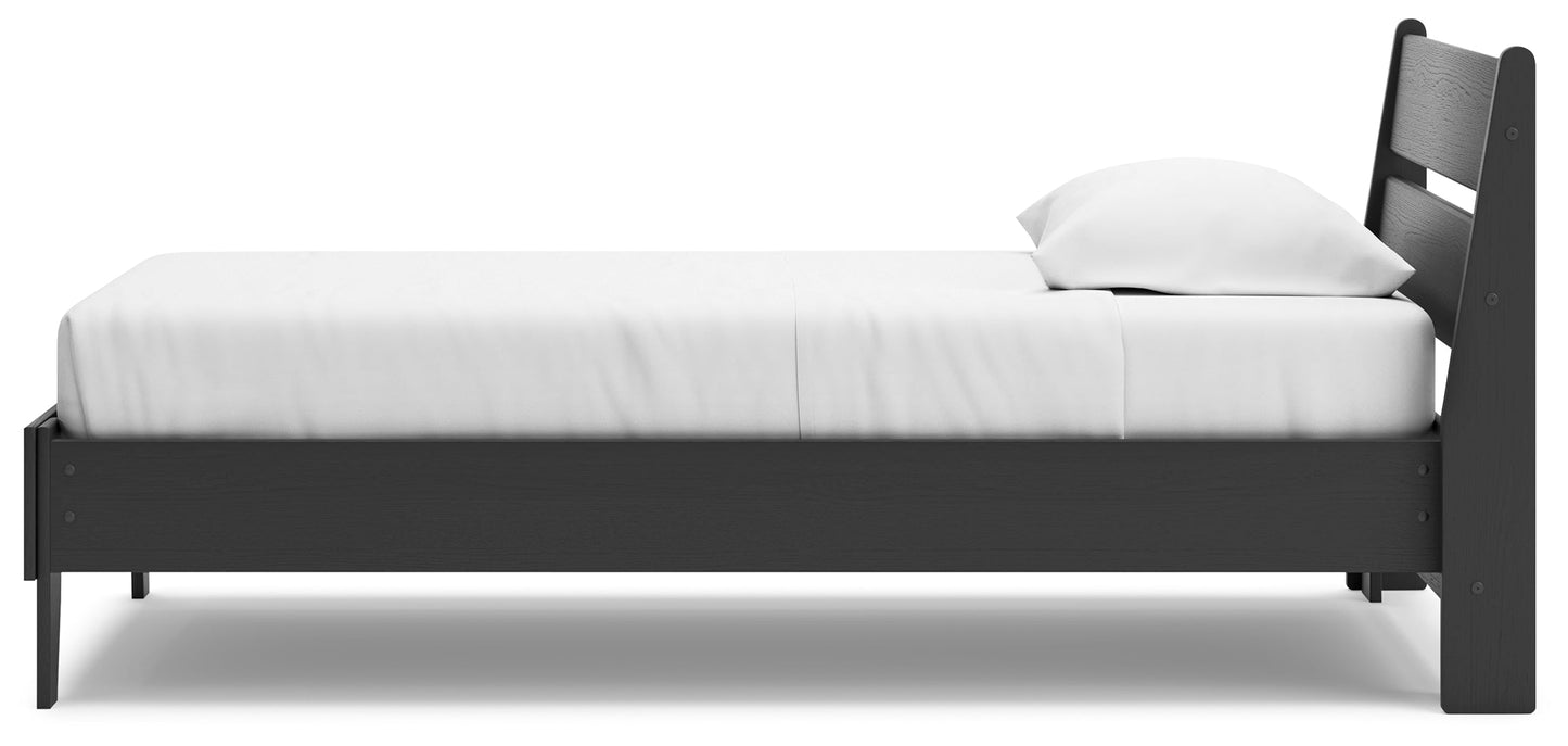 Socalle Black Twin Panel Platform Youth Bed