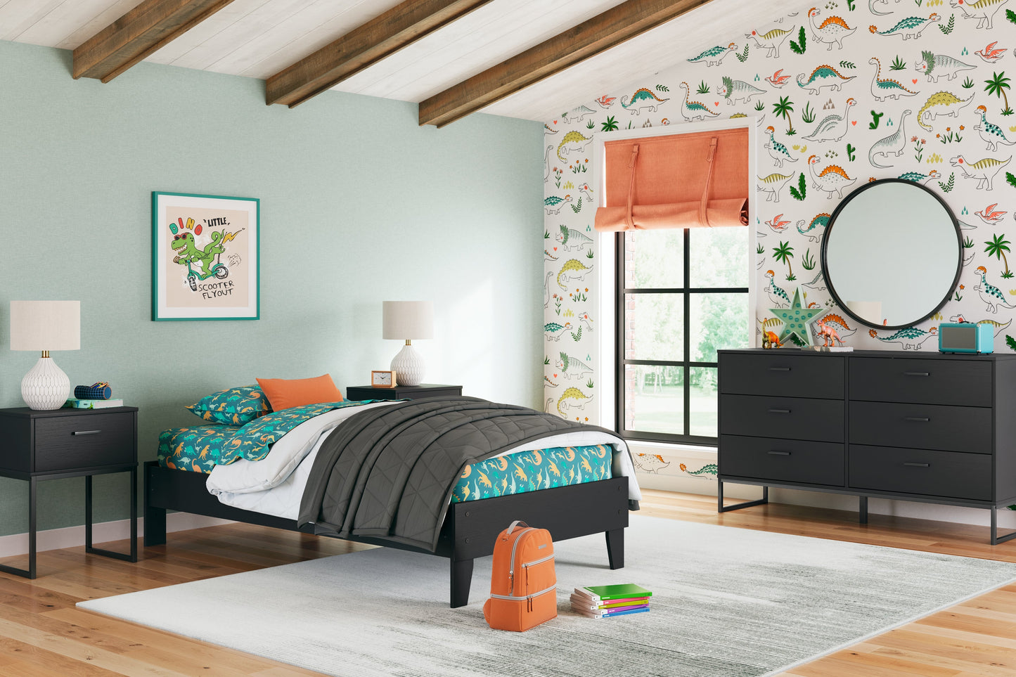 Socalle Black Twin Platform Bed