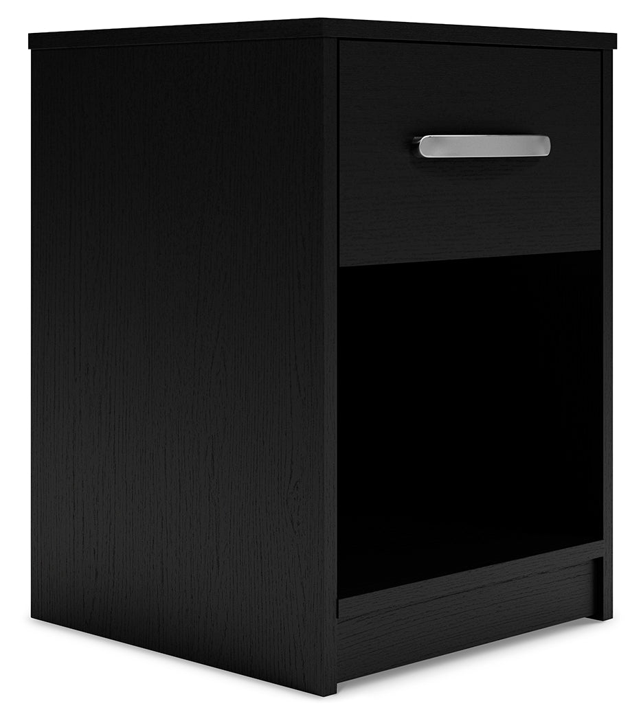 Finch Black Queen Panel Platform Bed with Dresser and Nightstand