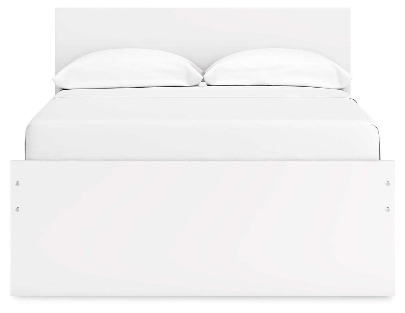 Onita White Full Panel Platform Youth Bed with 1 Side Storage