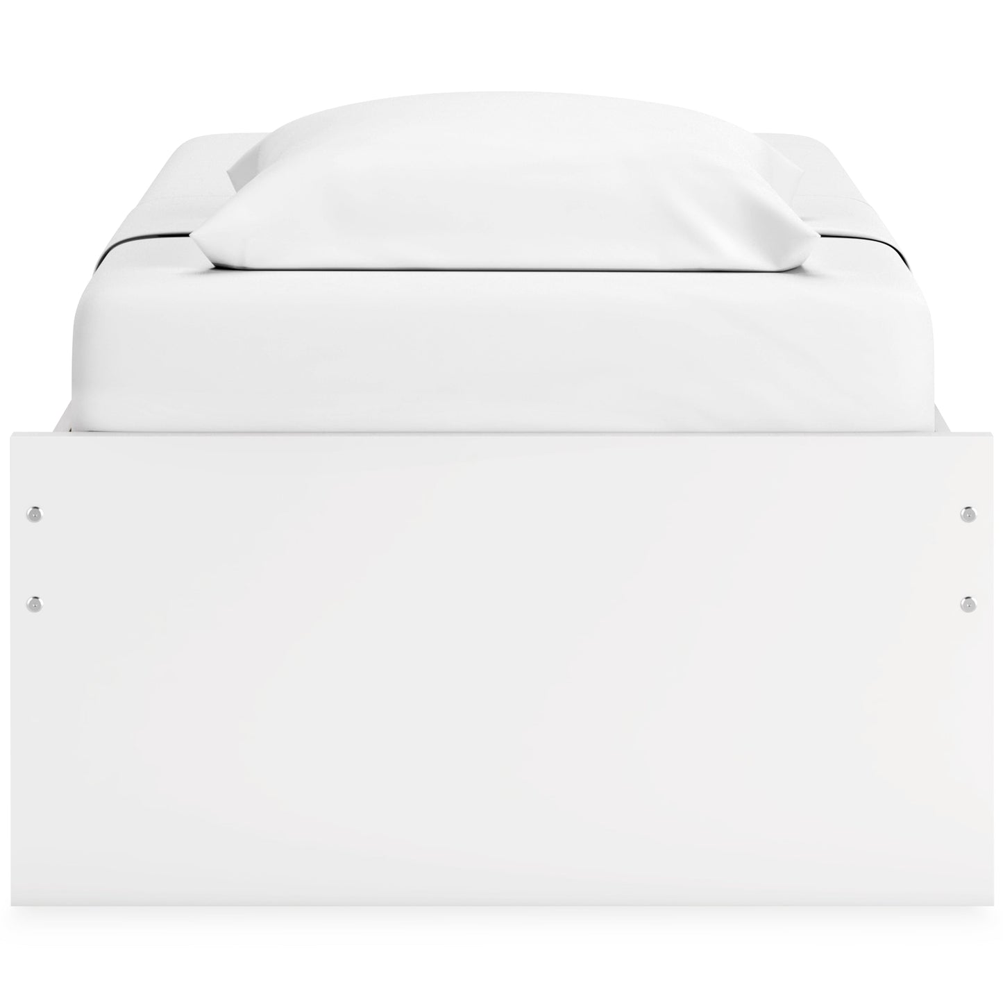 Onita White Twin Platform Youth Bed with 1 Side Storage