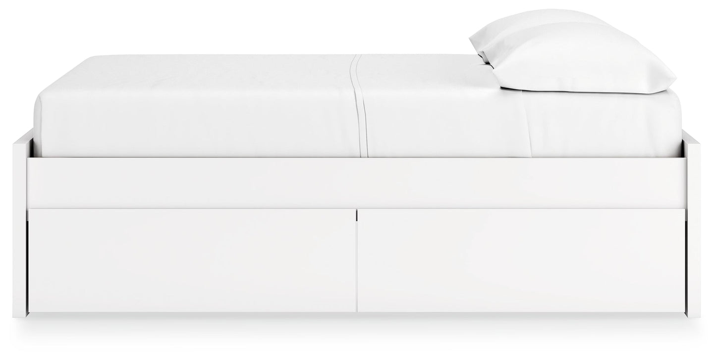 Onita White Full Platform Youth Bed with 2 Side Storage