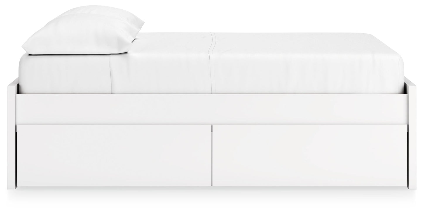 Onita White Full Platform Youth Bed with 2 Side Storage