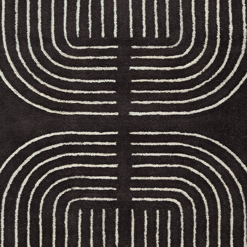 Eldonmore Black/Ivory Medium Rug- Viva Furn