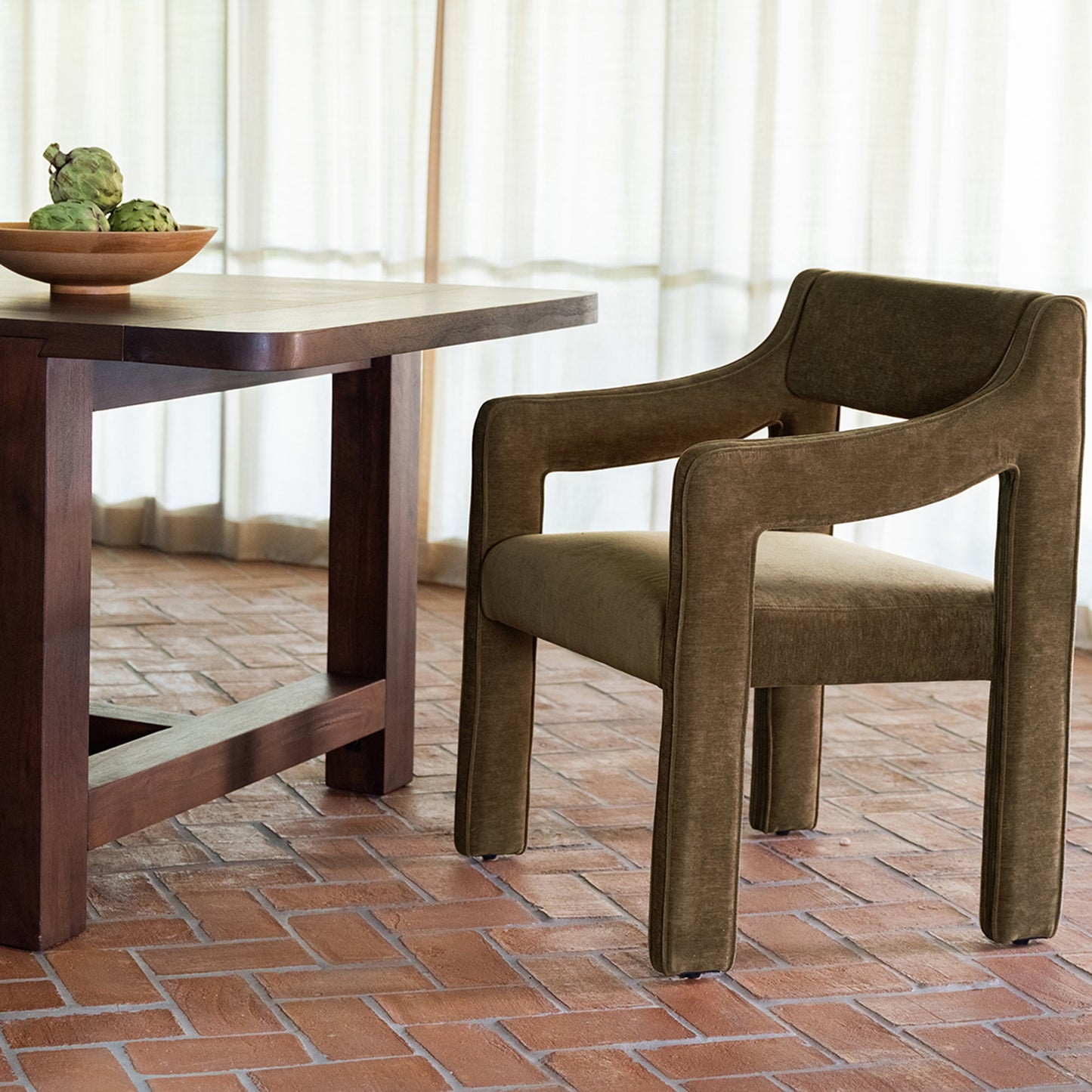 Elise Cedar Green Dining Chair - Ornate Home