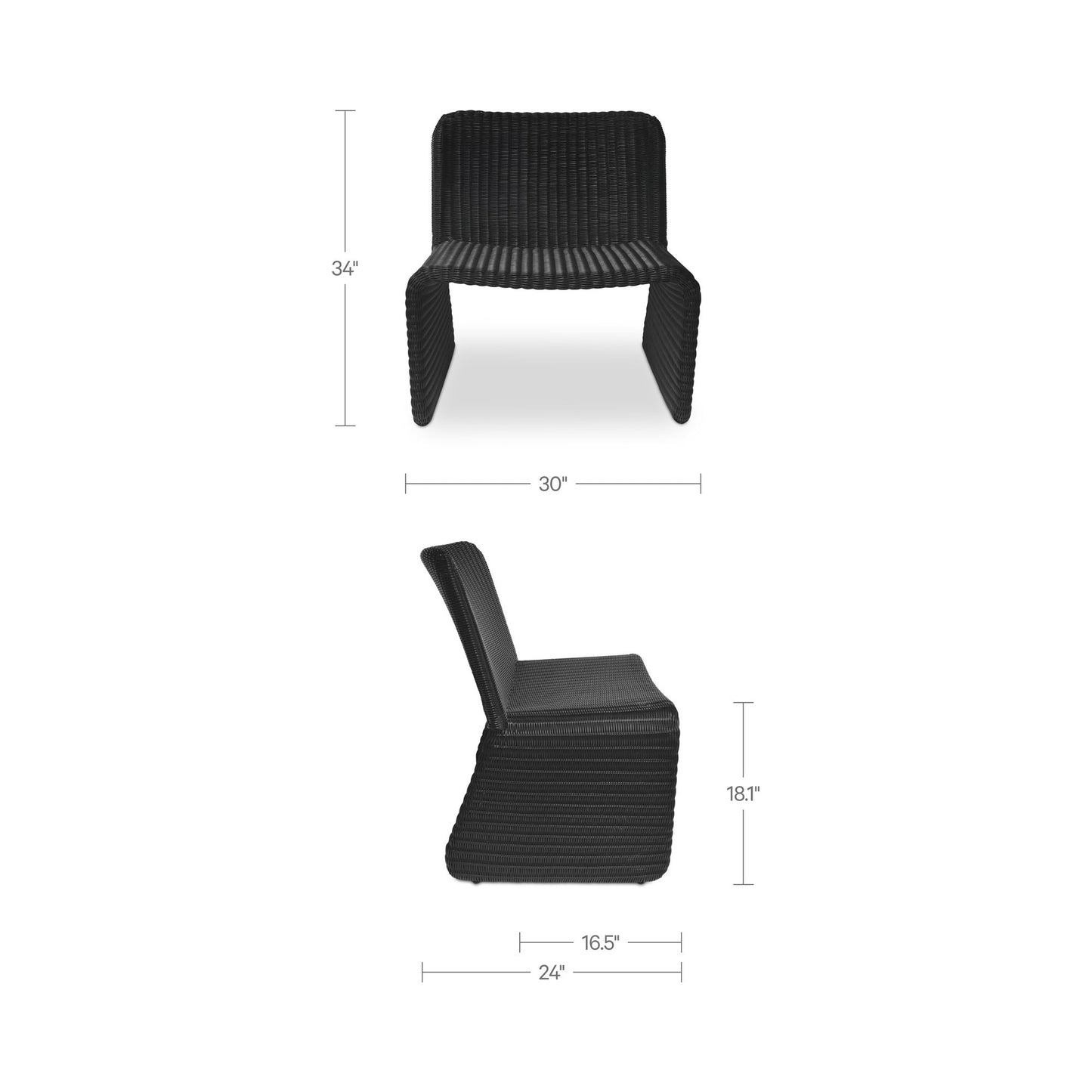 Ella Charcoal Outdoor Accent Chair - Ornate Home