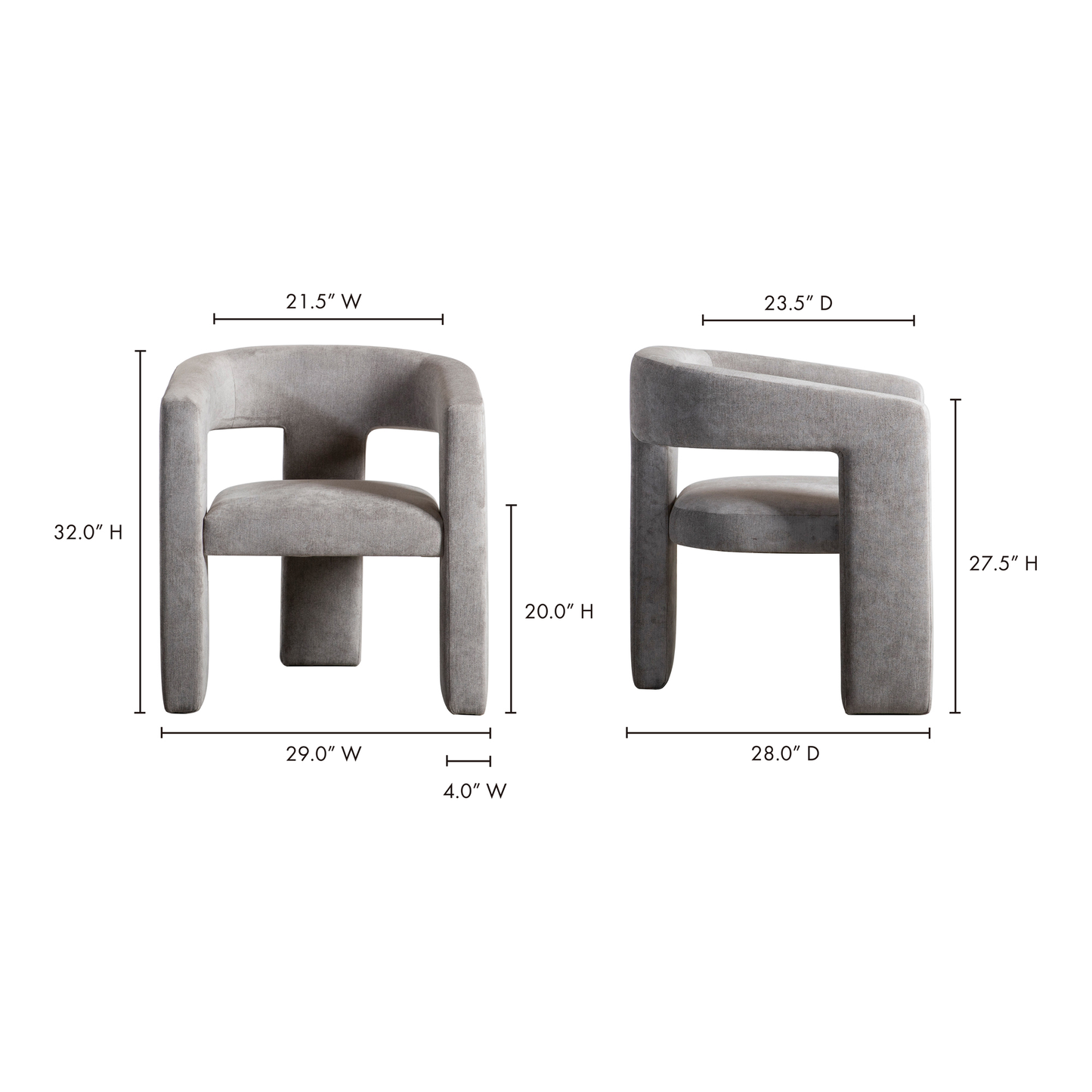 Elo Grey Chair Light - Ornate Home