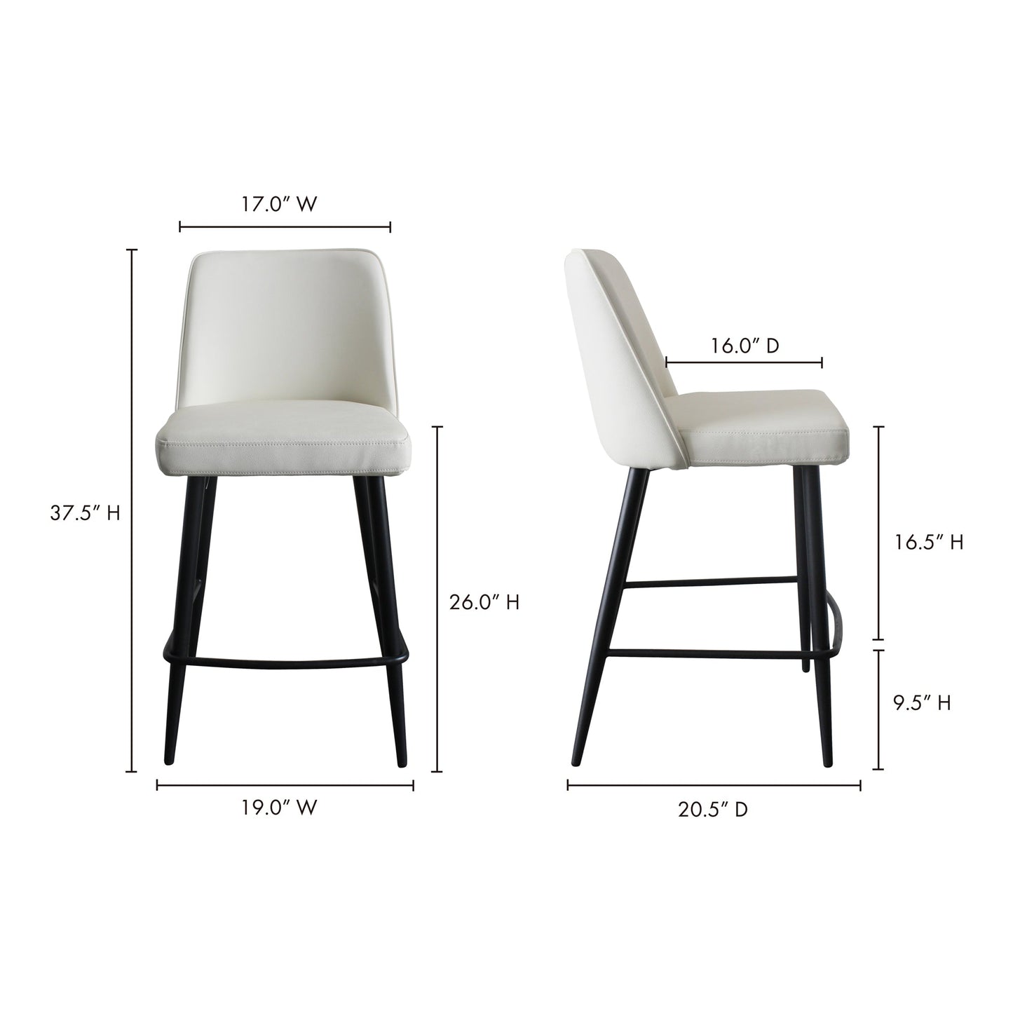 Emelia White Stool Counter - Ornate Home