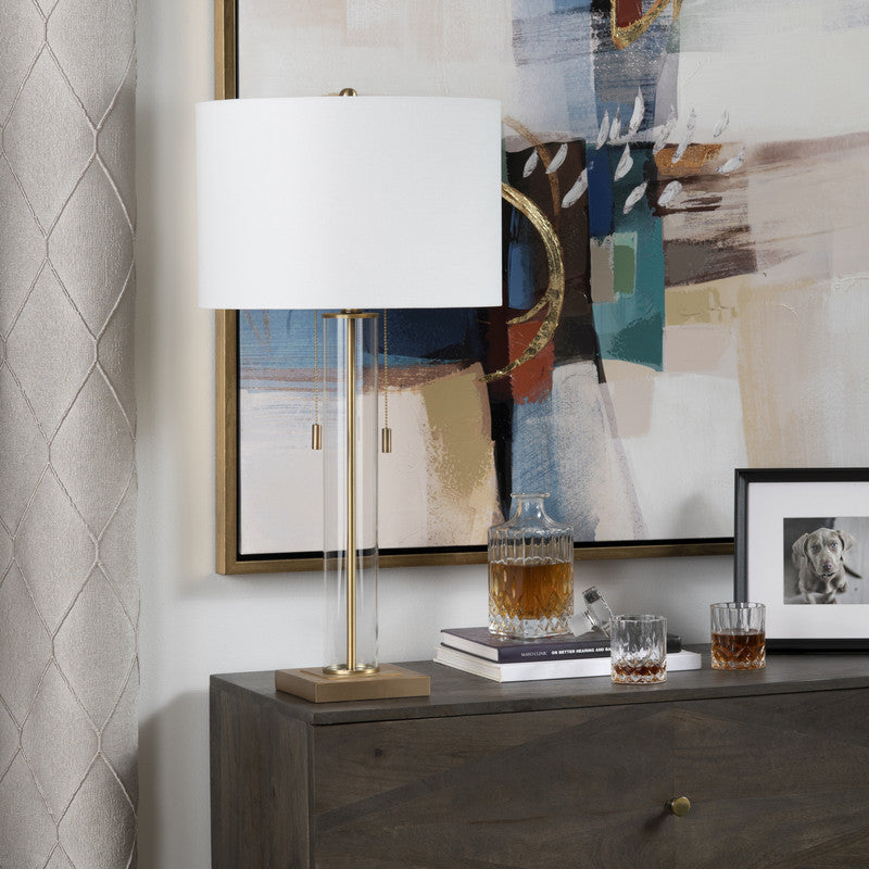 Enlight Gold/Transparent Pull Chain Table Lamp - Ornate Home